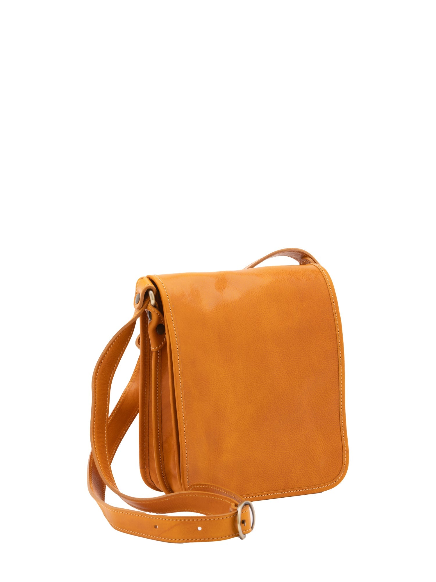 Borsa a tracolla uomo in vera pelle Made in Italy 5552-Senape I Fratelli
