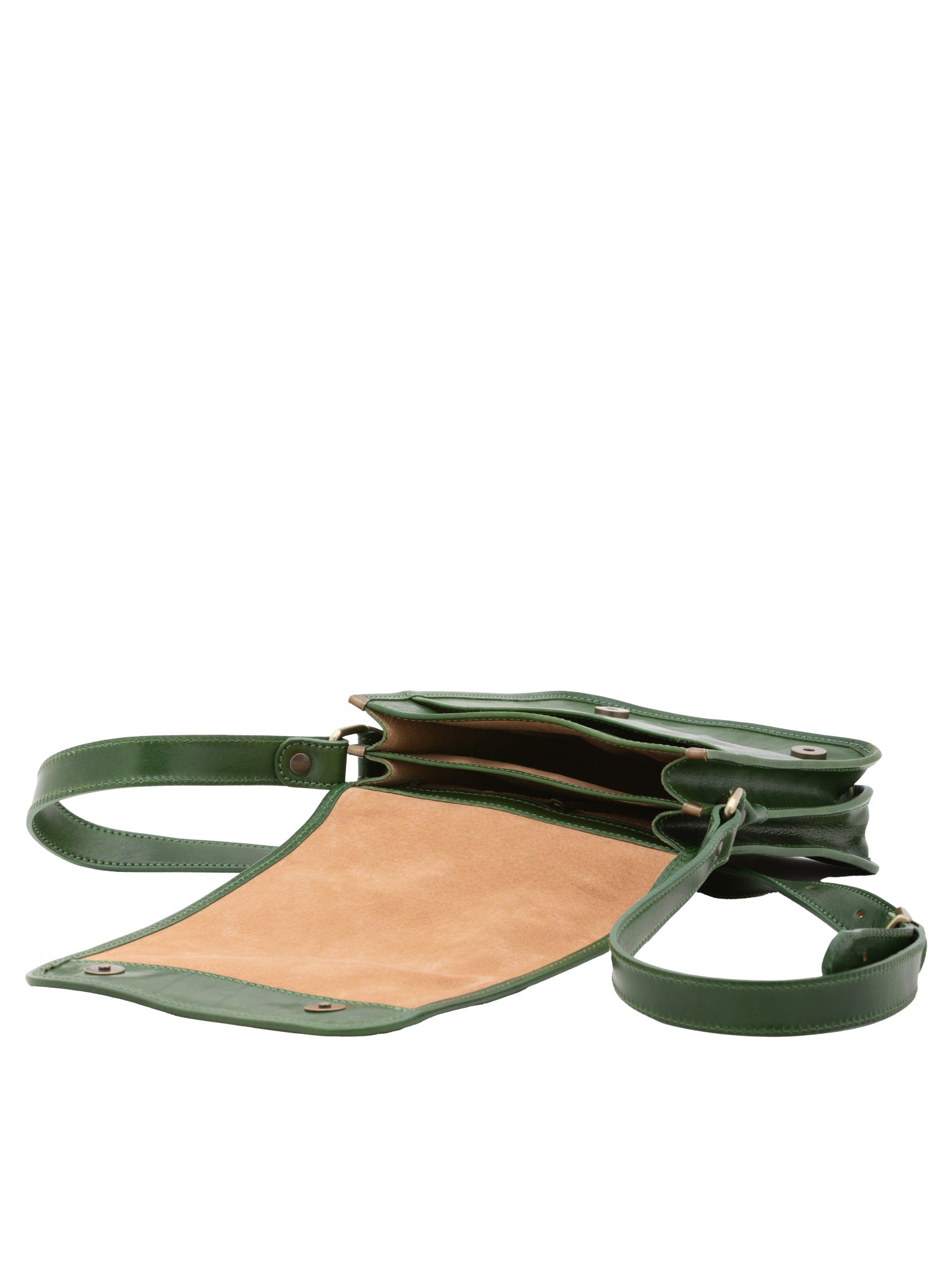 Borsa a tracolla uomo in vera pelle Made in Italy 5552-Verde I Fratelli