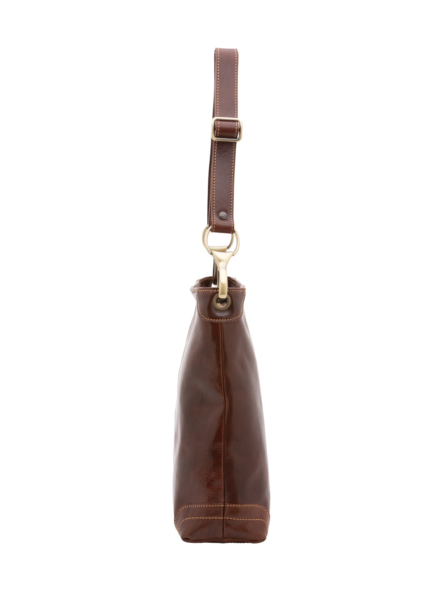 Borsa a spalla da donna 100% pelle 5553-Marrone I Fratelli
