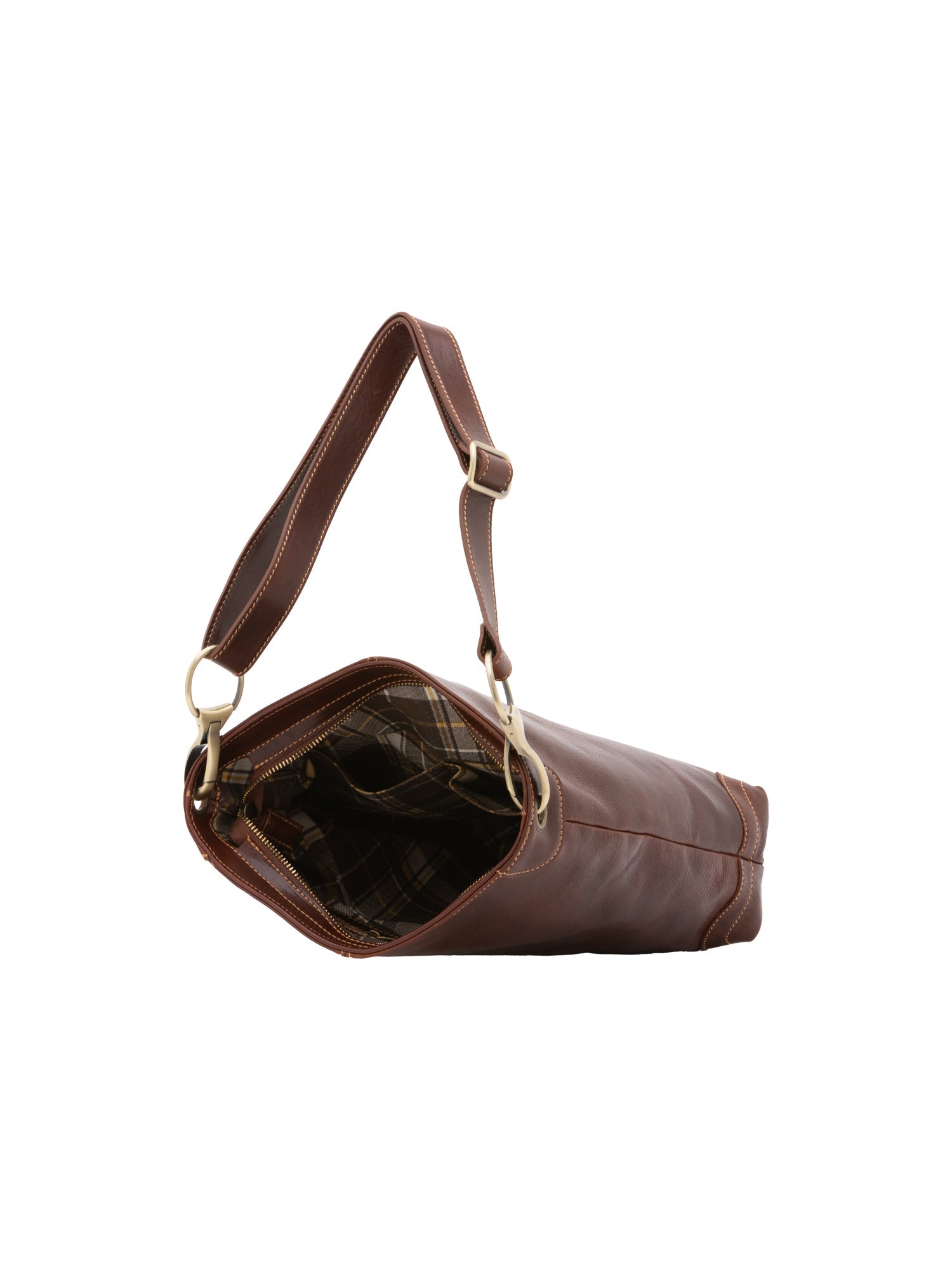 Borsa a spalla da donna 100% pelle 5553-Marrone I Fratelli