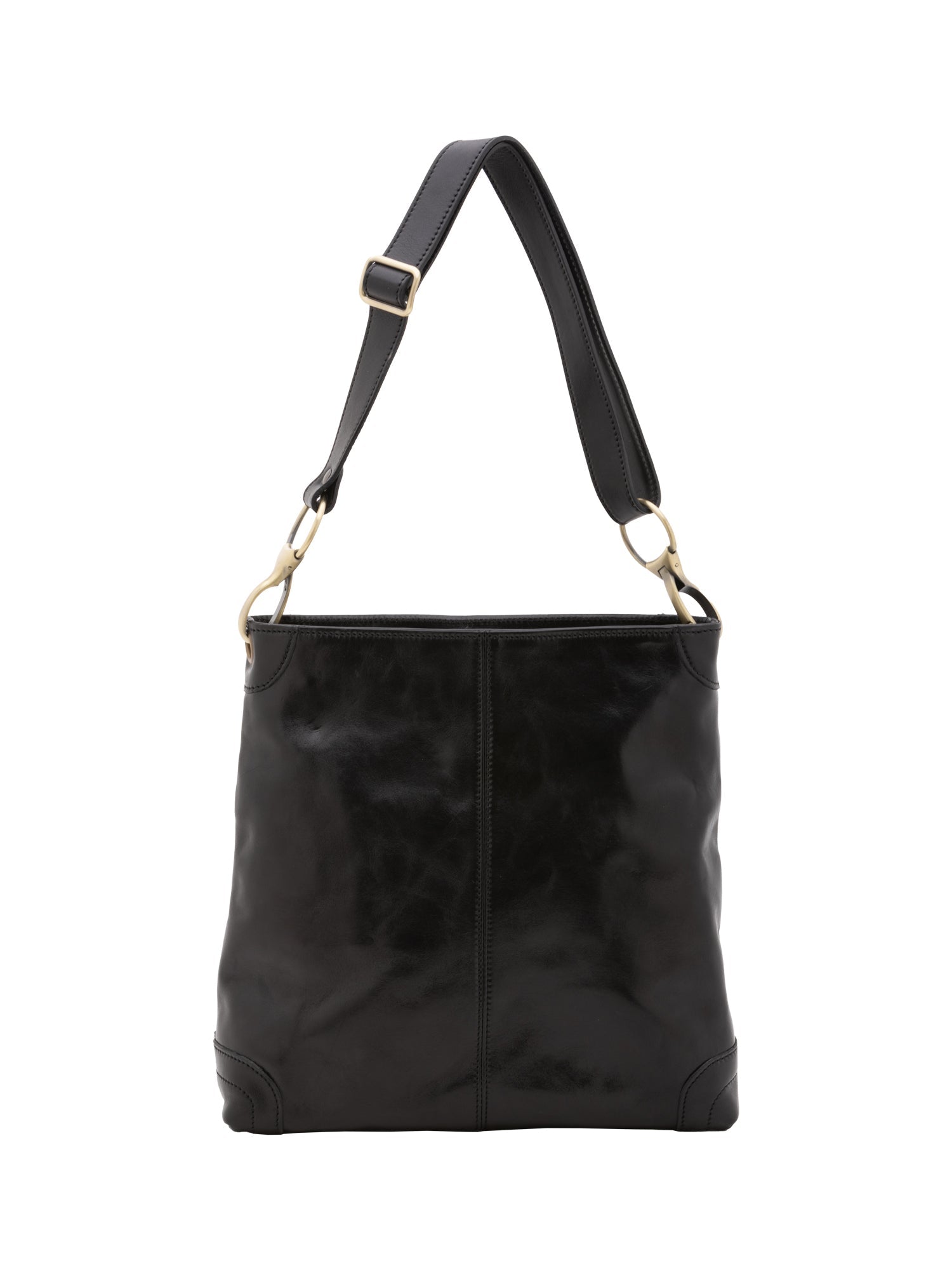 Borsa a spalla da donna 100% pelle 5553-Nero I Fratelli