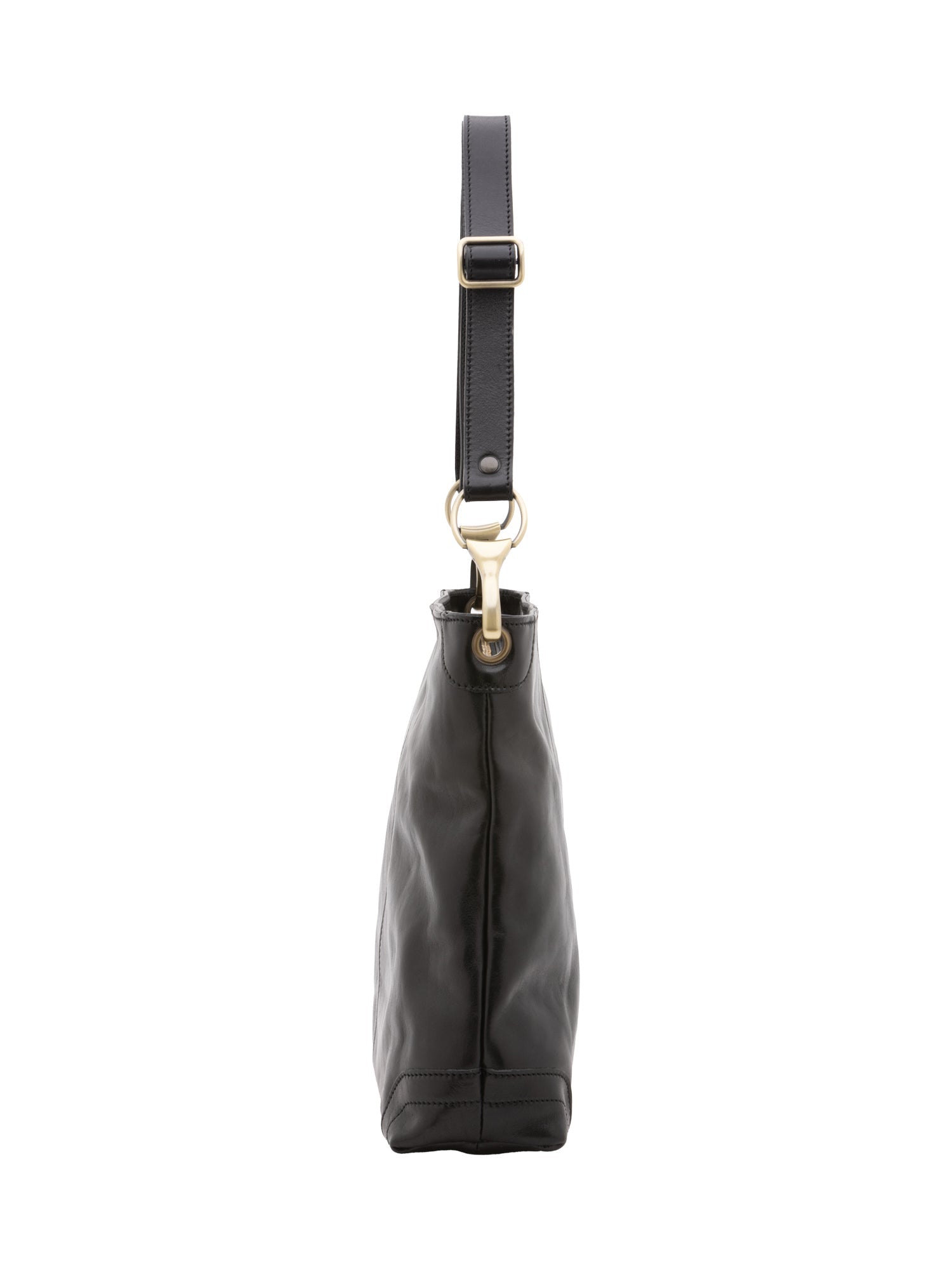 Borsa a spalla da donna 100% pelle 5553-Nero I Fratelli