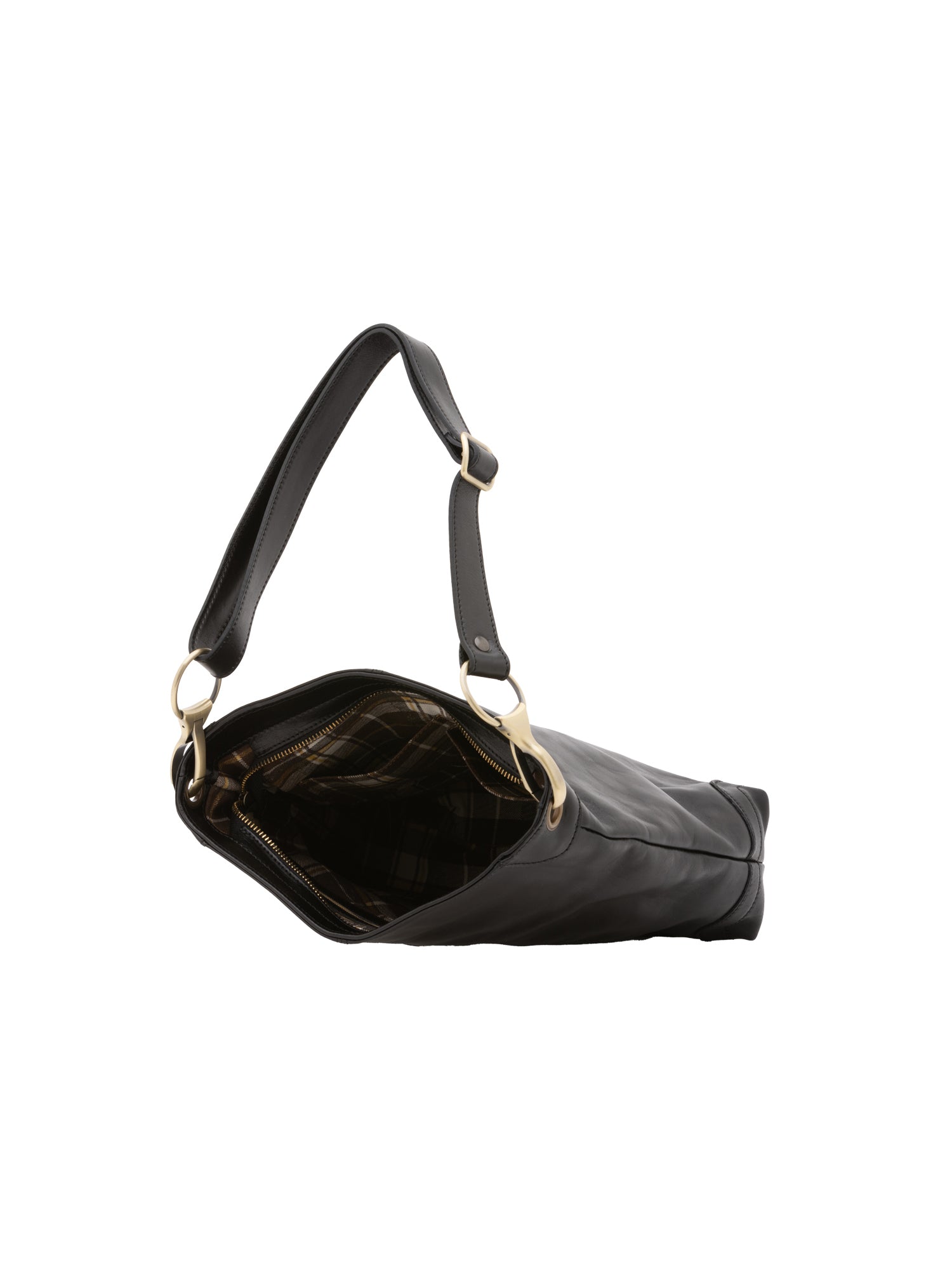 Borsa a spalla da donna 100% pelle 5553-Nero I Fratelli