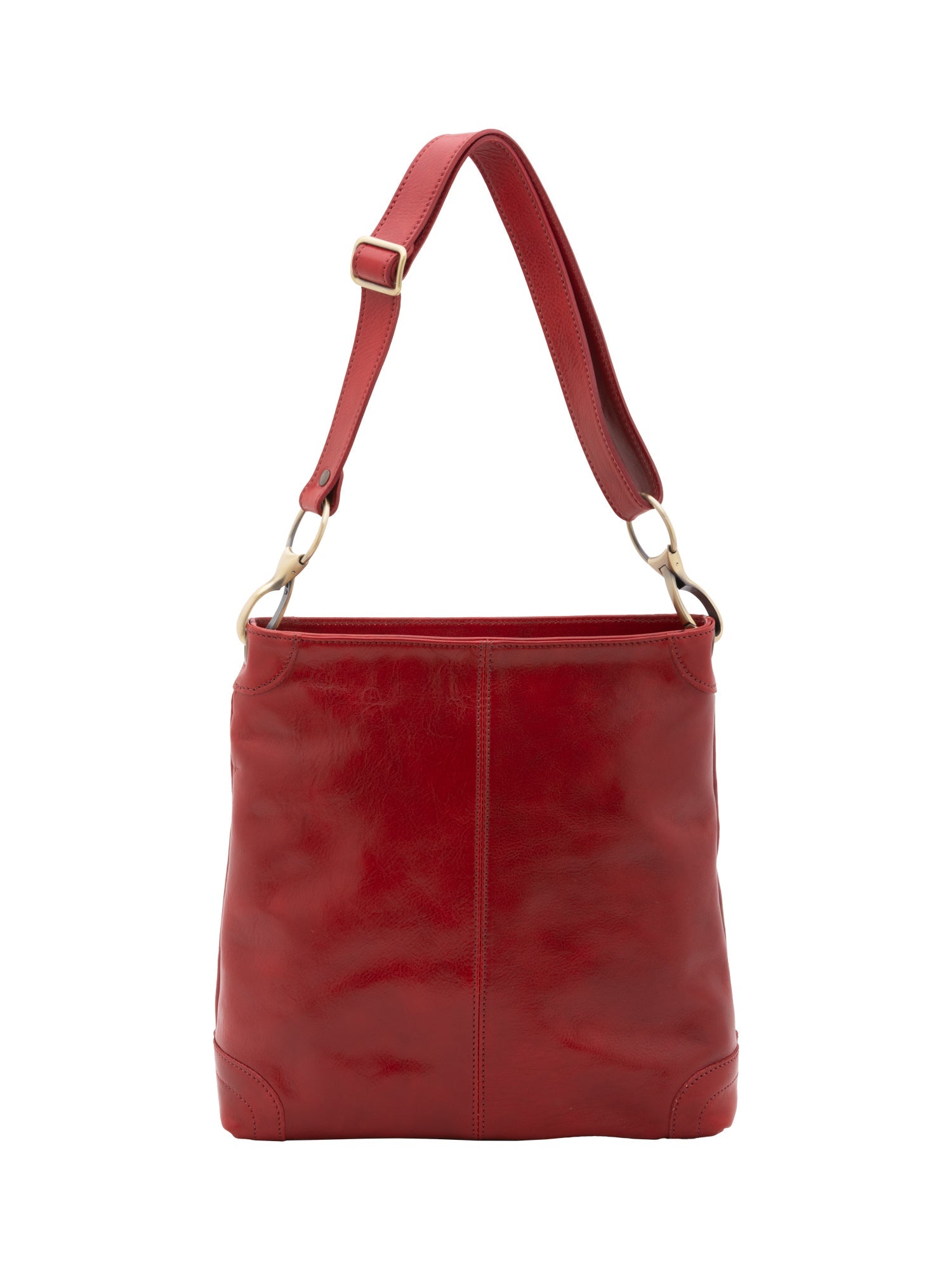 Borsa a spalla da donna 100% pelle 5553-Rosso I Fratelli