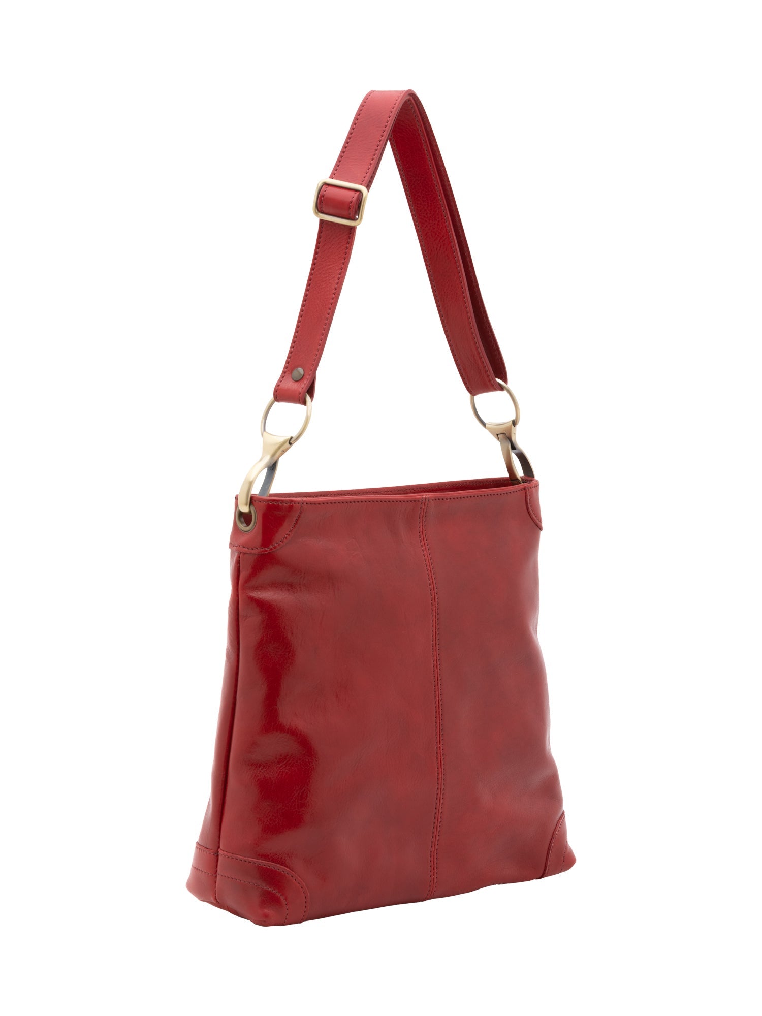 Borsa a spalla da donna 100% pelle 5553-Rosso I Fratelli