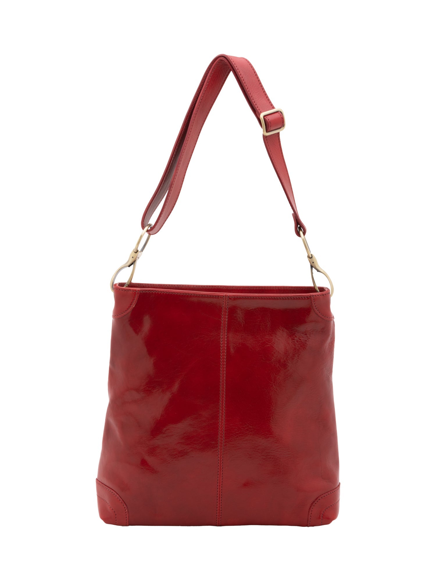 Borsa a spalla da donna 100% pelle 5553-Rosso I Fratelli