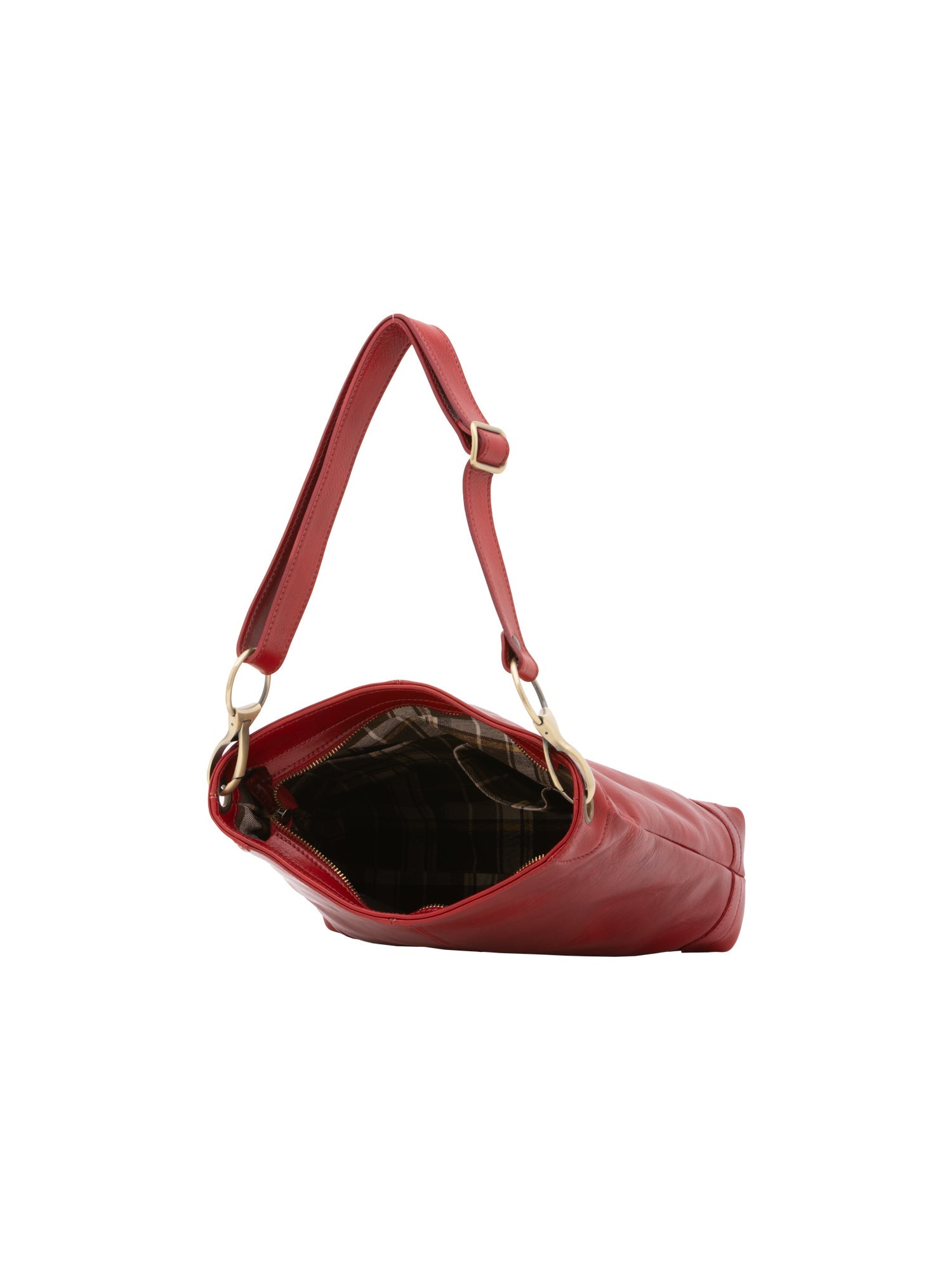 Borsa a spalla da donna 100% pelle 5553-Rosso I Fratelli