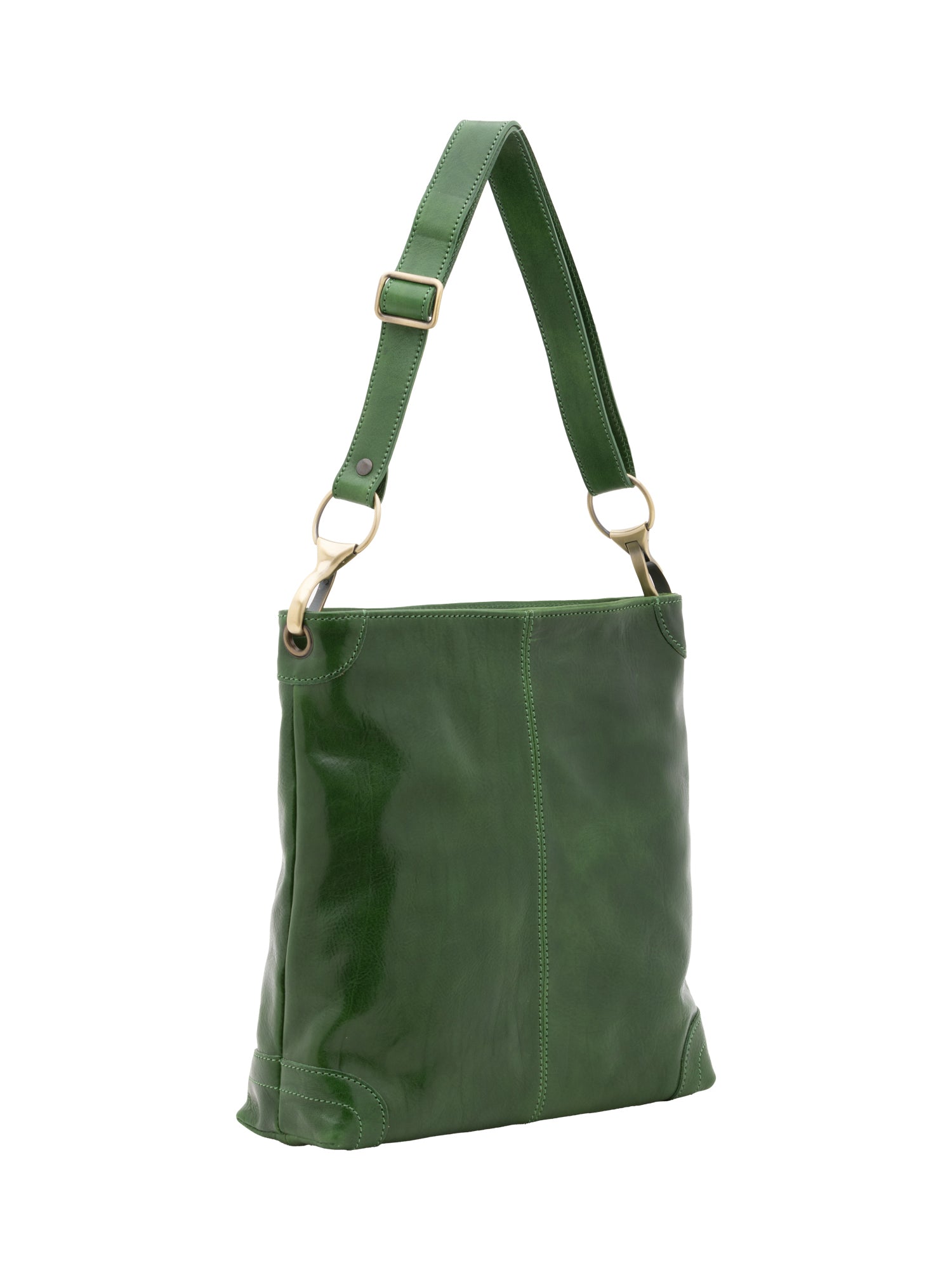 Borsa a spalla da donna 100% pelle 5553-Verde I Fratelli