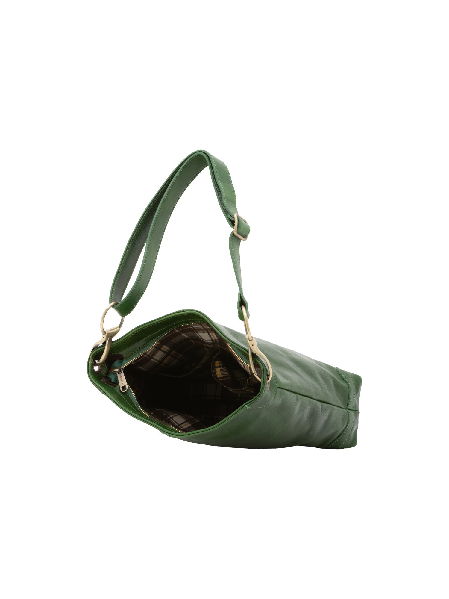 Borsa a spalla da donna 100% pelle 5553-Verde I Fratelli