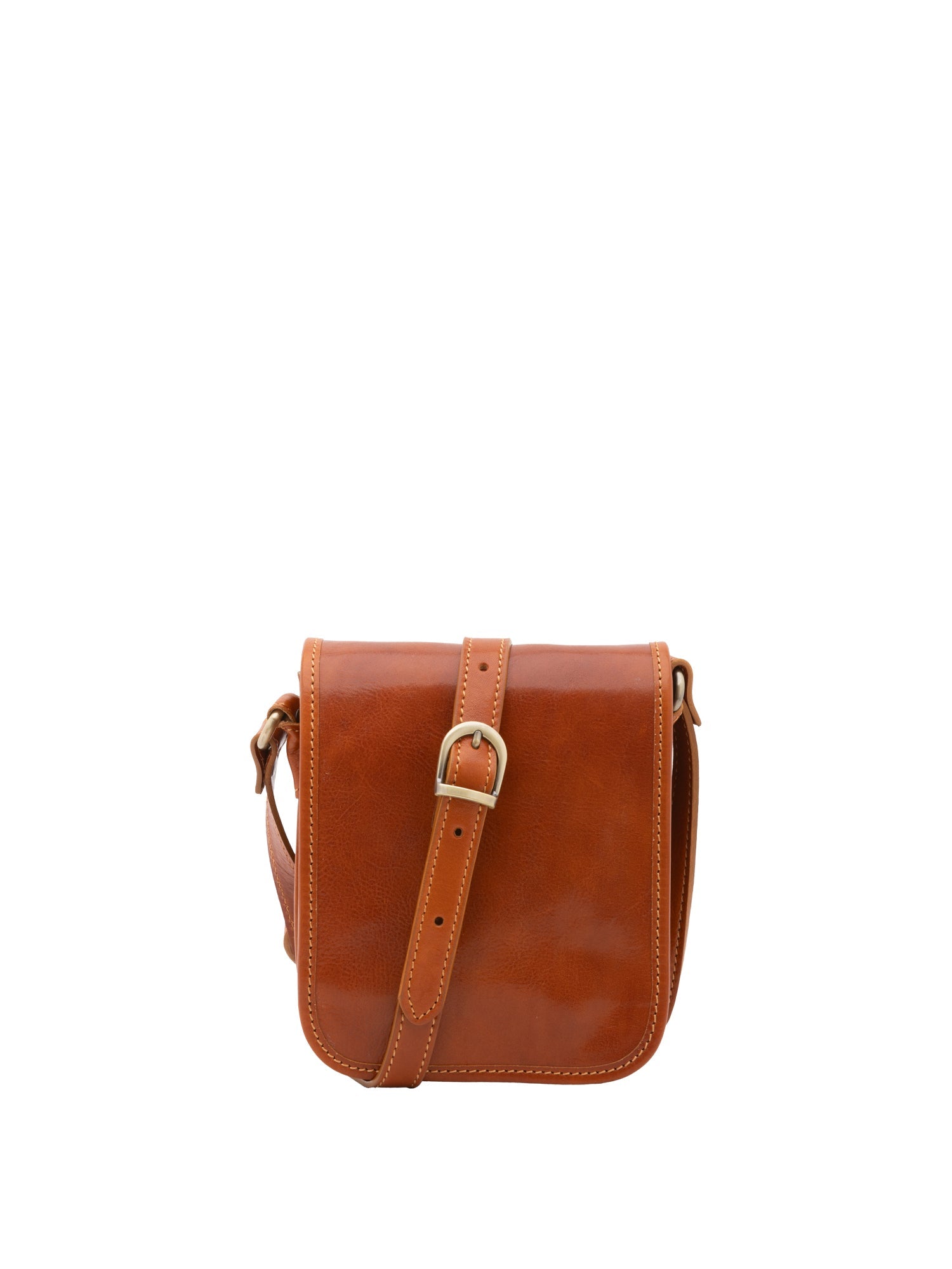 Borsa a tracolla da uomo in vera pelle Made in Italy 5554-Cognac I Fratelli