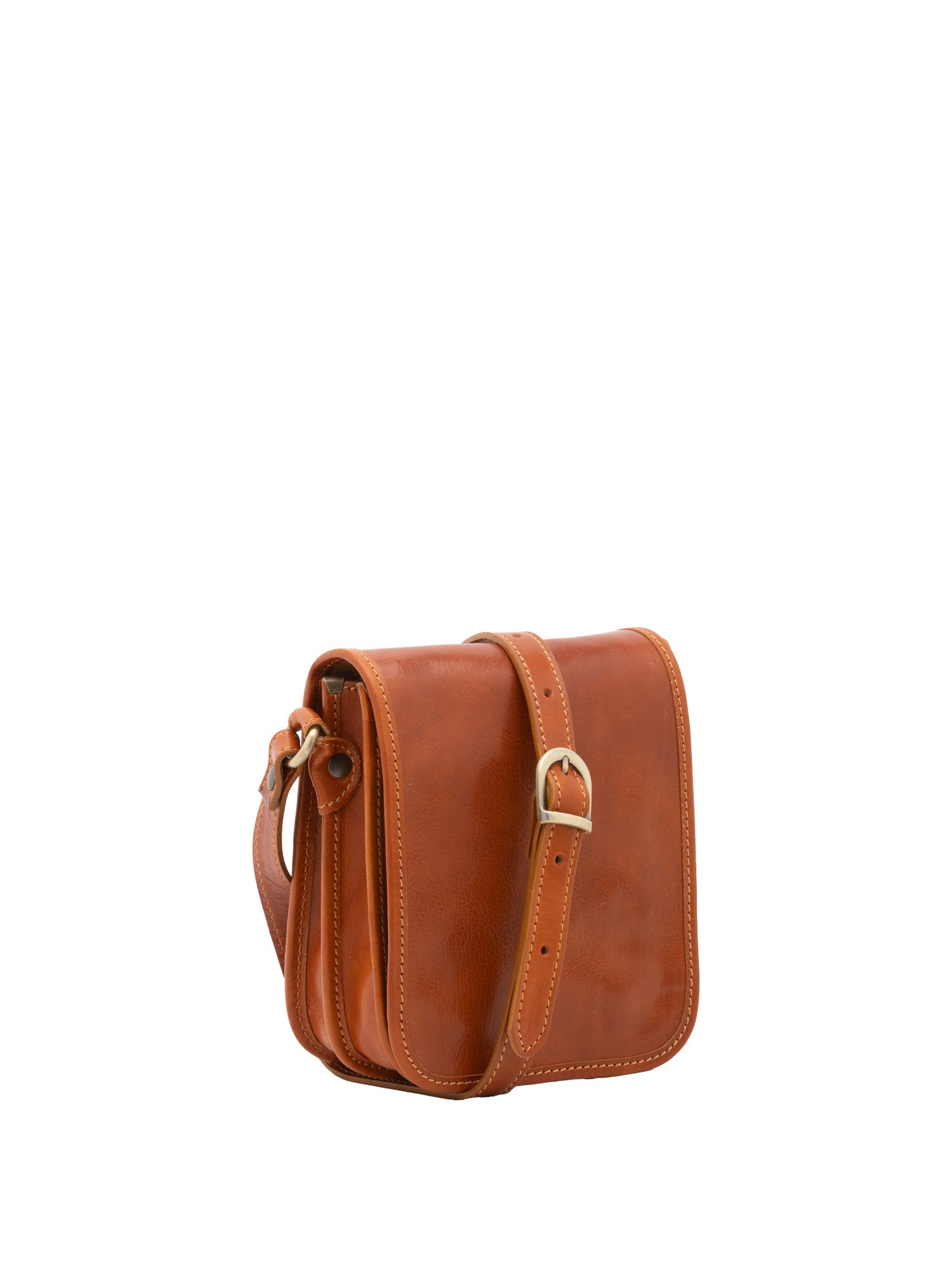 Borsa a tracolla da uomo in vera pelle Made in Italy 5554-Cognac I Fratelli