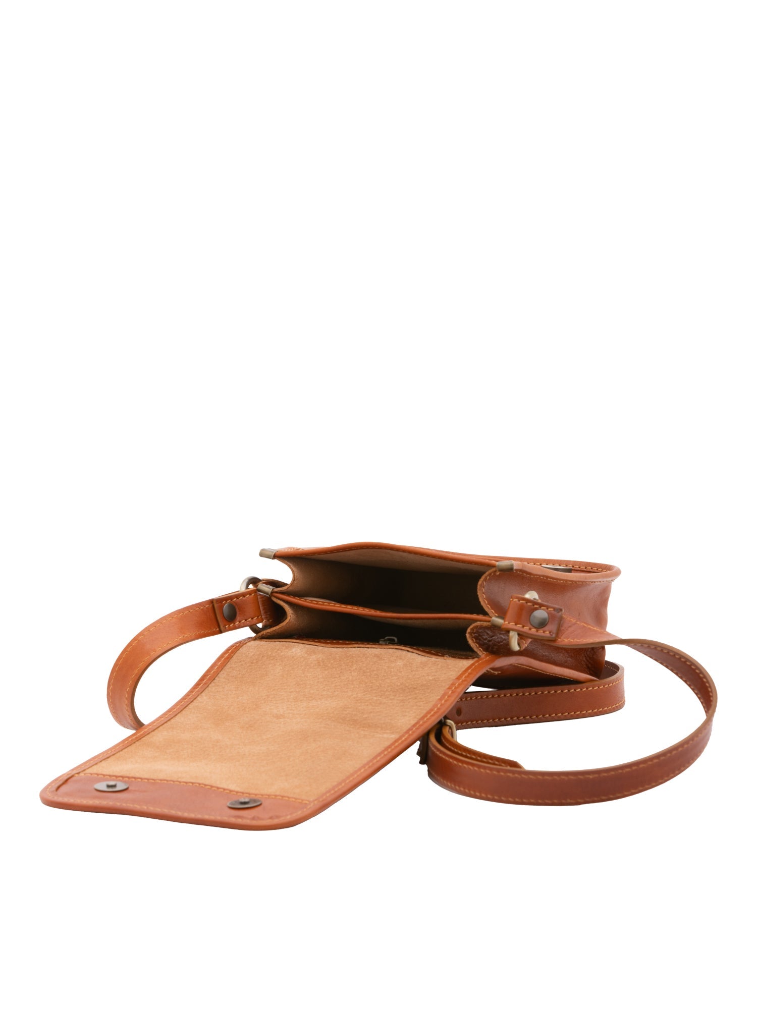 Borsa a tracolla da uomo in vera pelle Made in Italy 5554-Cognac I Fratelli