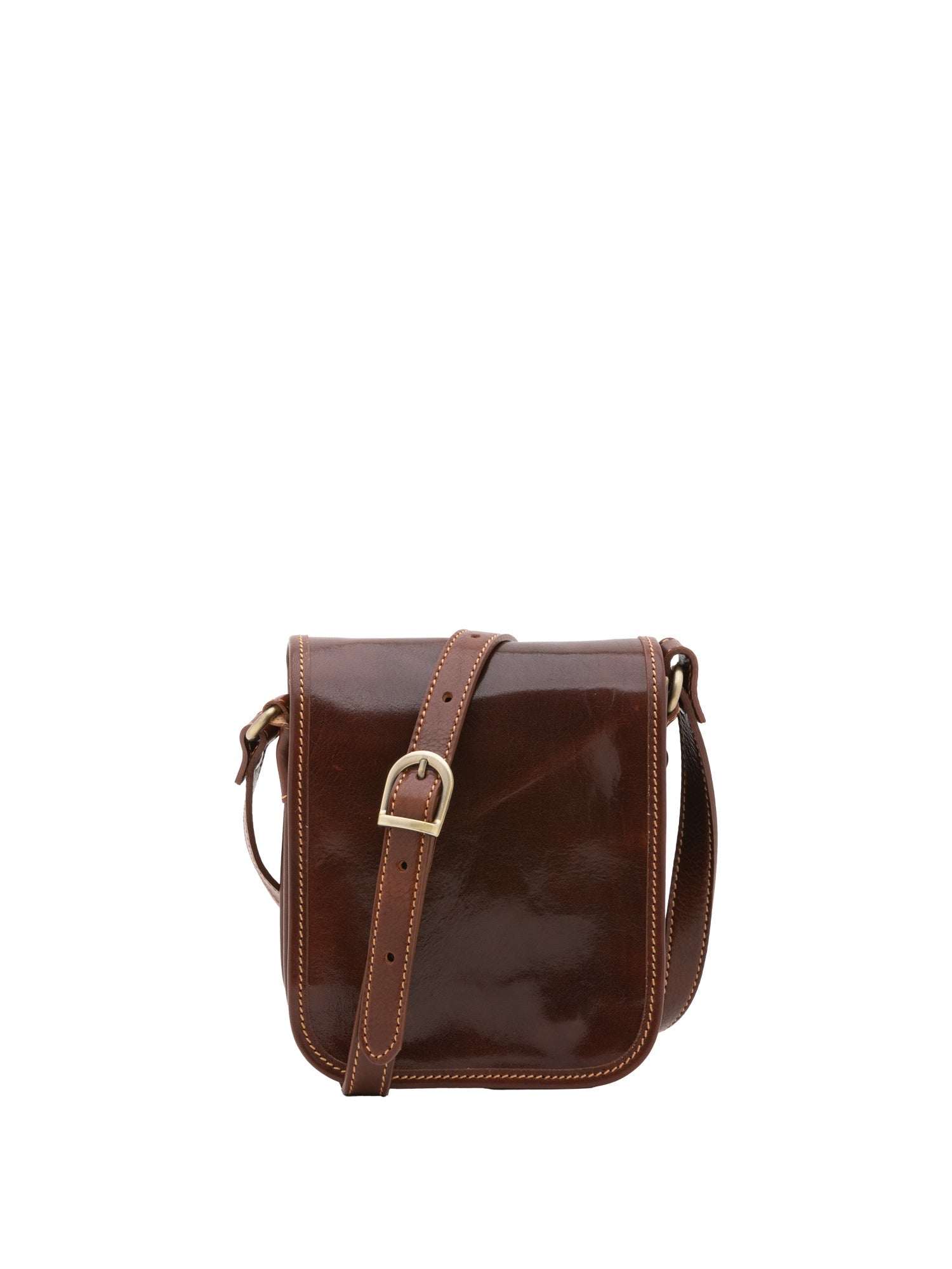 Borsa a tracolla da uomo in vera pelle Made in Italy 5554-Marrone I Fratelli