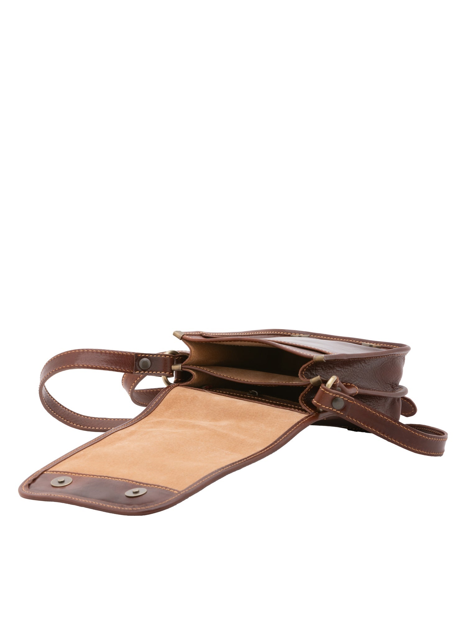 Borsa a tracolla da uomo in vera pelle Made in Italy 5554-Marrone I Fratelli