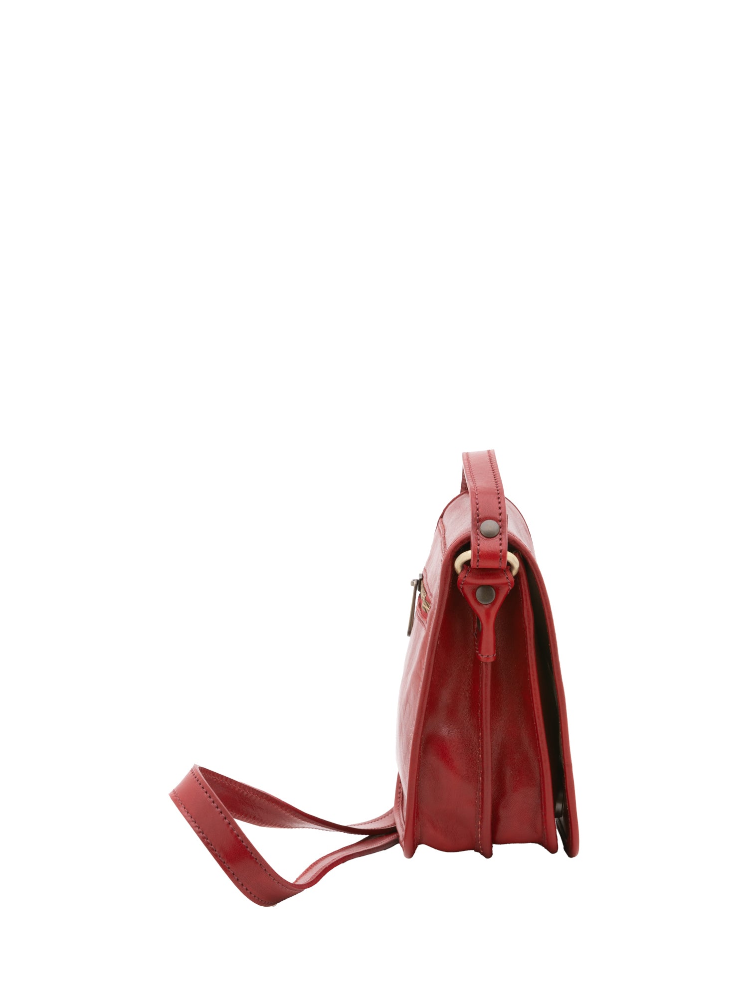 Borsa a tracolla da uomo in vera pelle Made in Italy 5554-Rosso I Fratelli