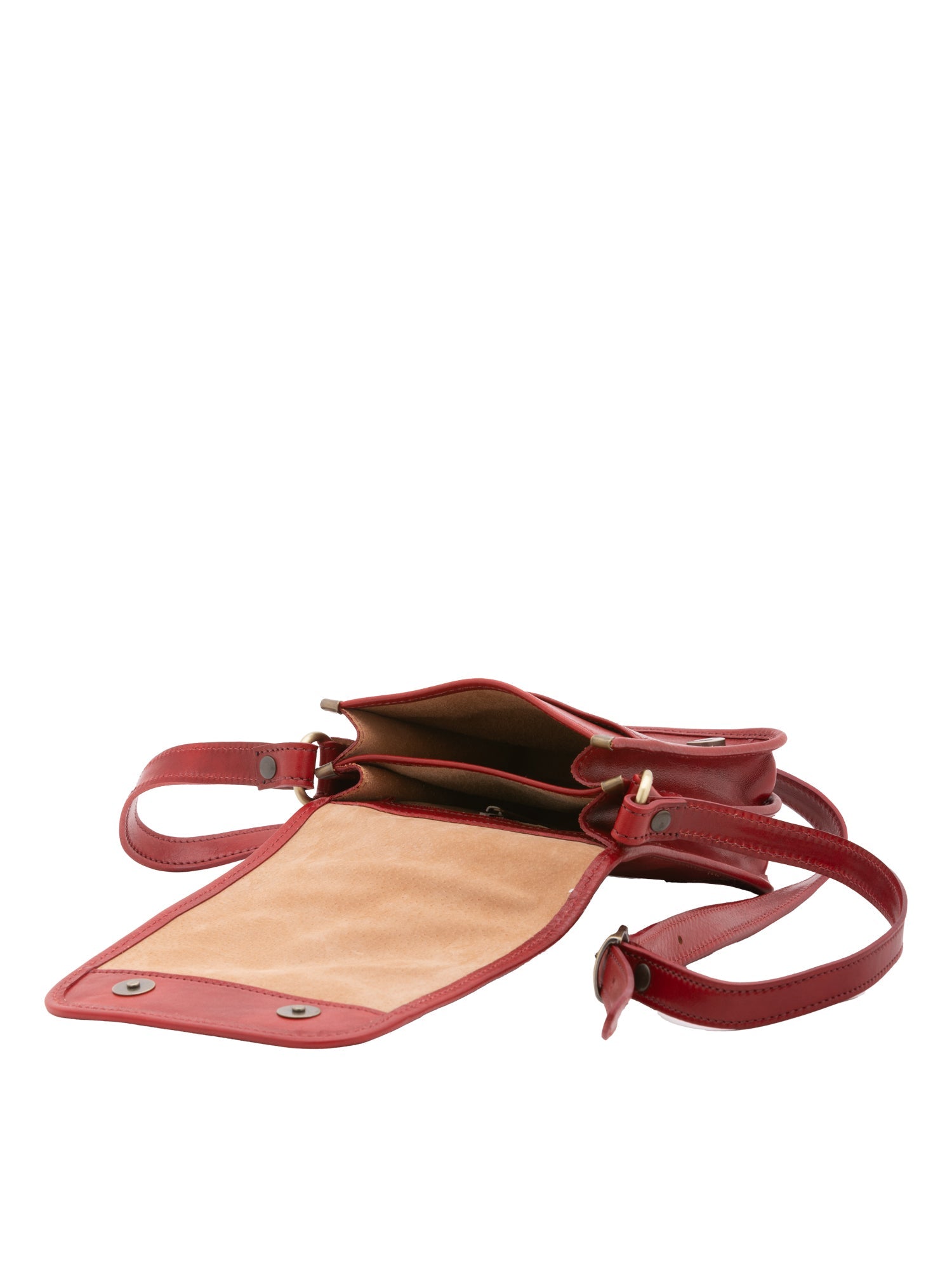 Borsa a tracolla da uomo in vera pelle Made in Italy 5554-Rosso I Fratelli