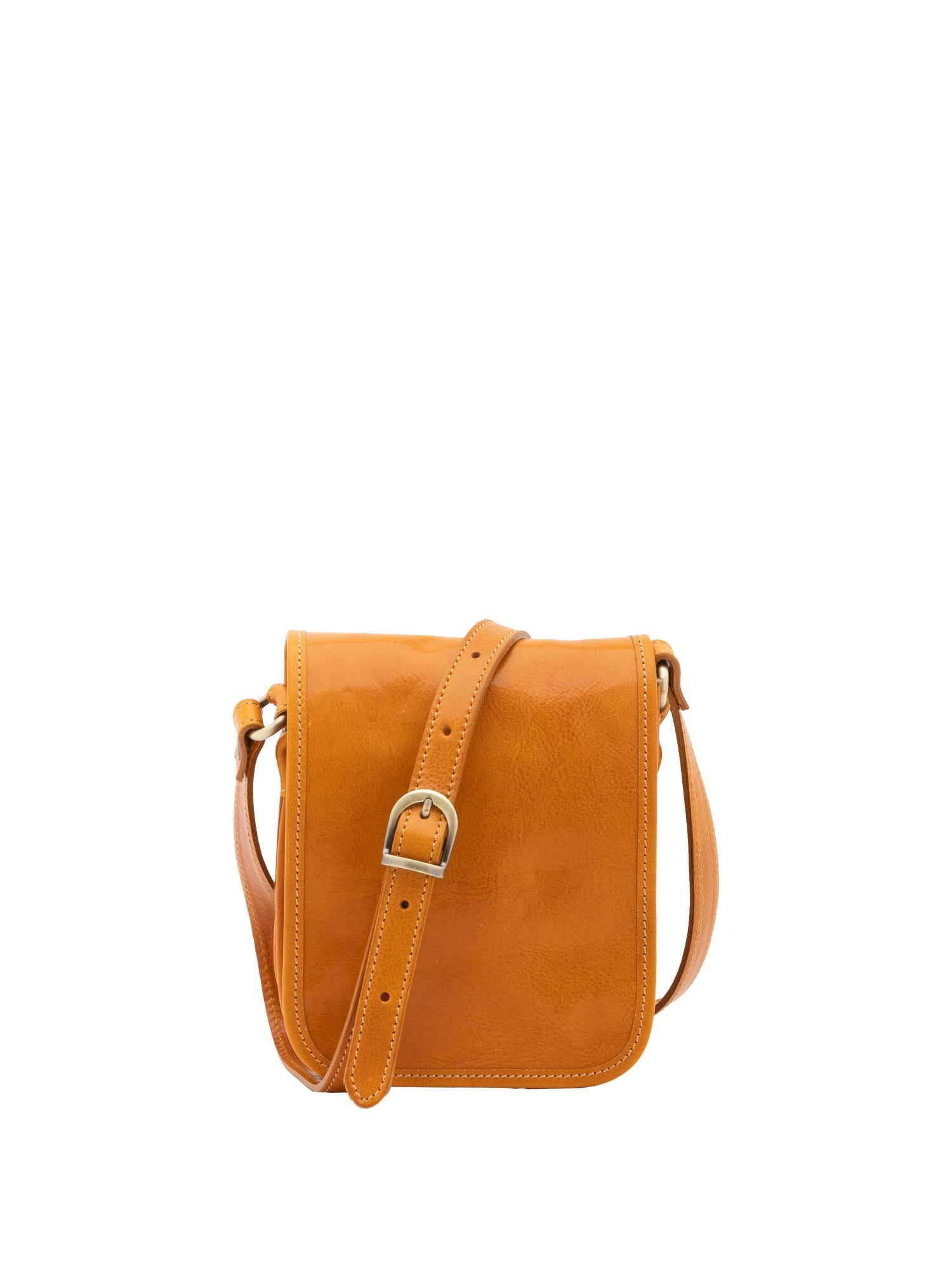 Borsa a tracolla da uomo in vera pelle Made in Italy 5554-Senape I Fratelli