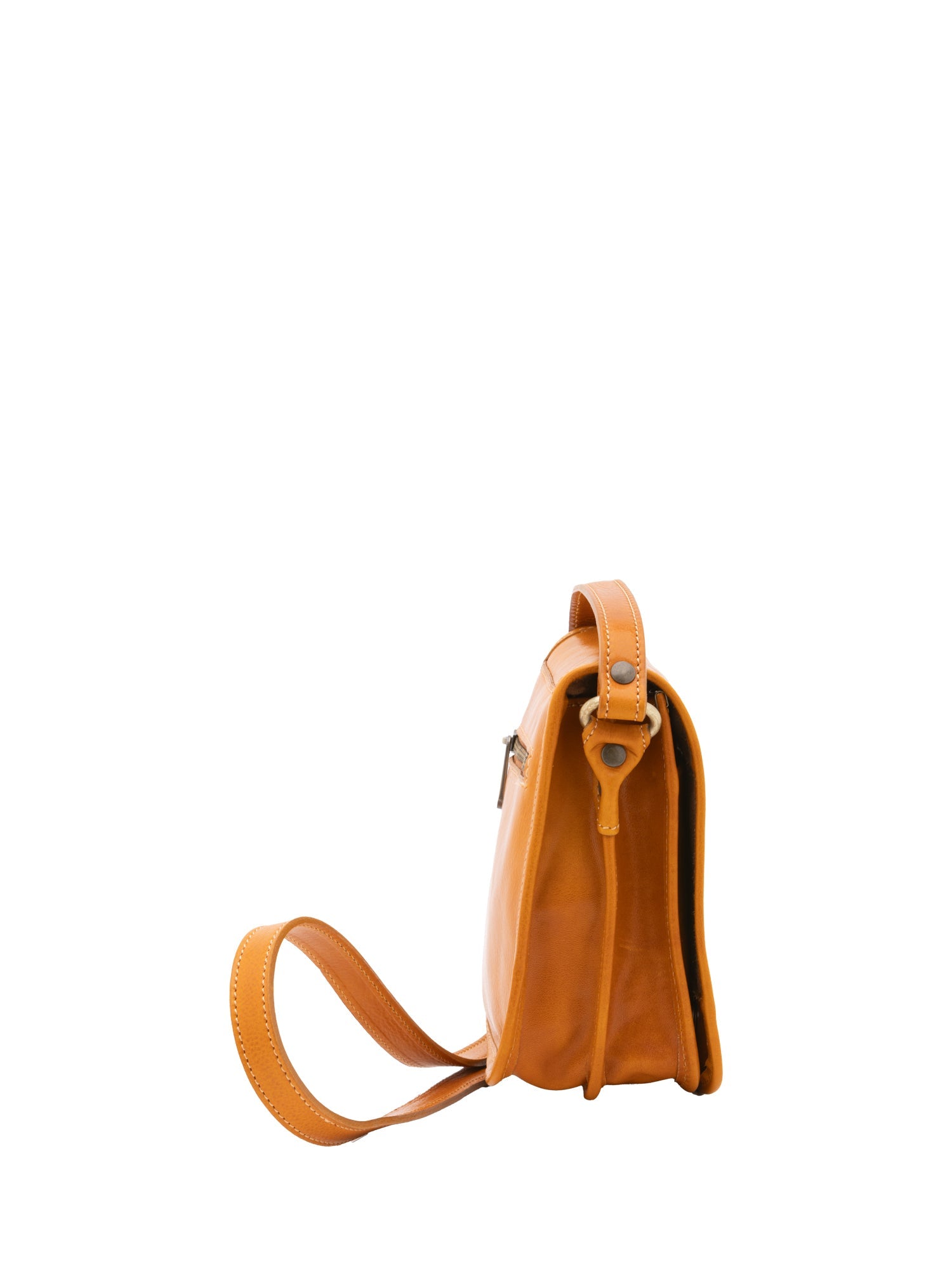 Borsa a tracolla da uomo in vera pelle Made in Italy 5554-Senape I Fratelli