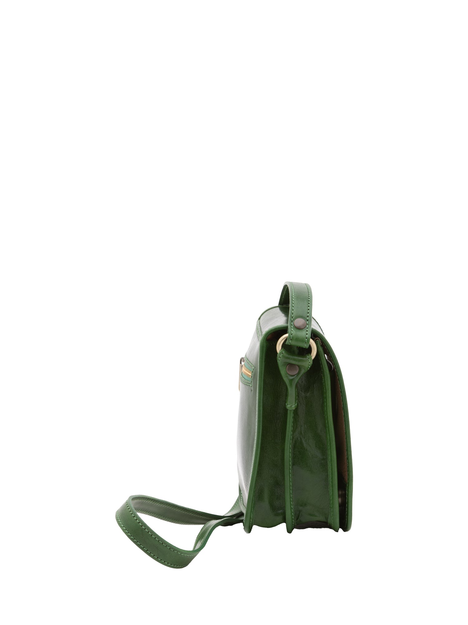 Borsa a tracolla da uomo in vera pelle Made in Italy 5554-Verde I Fratelli