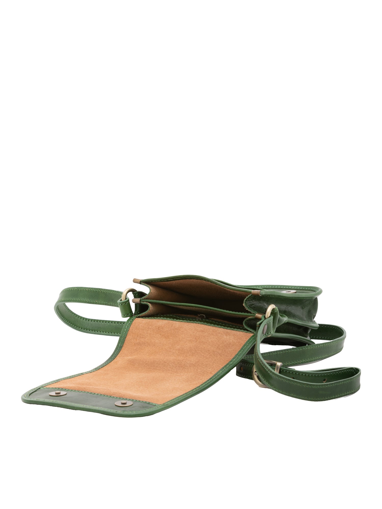 Borsa a tracolla da uomo in vera pelle Made in Italy 5554-Verde I Fratelli