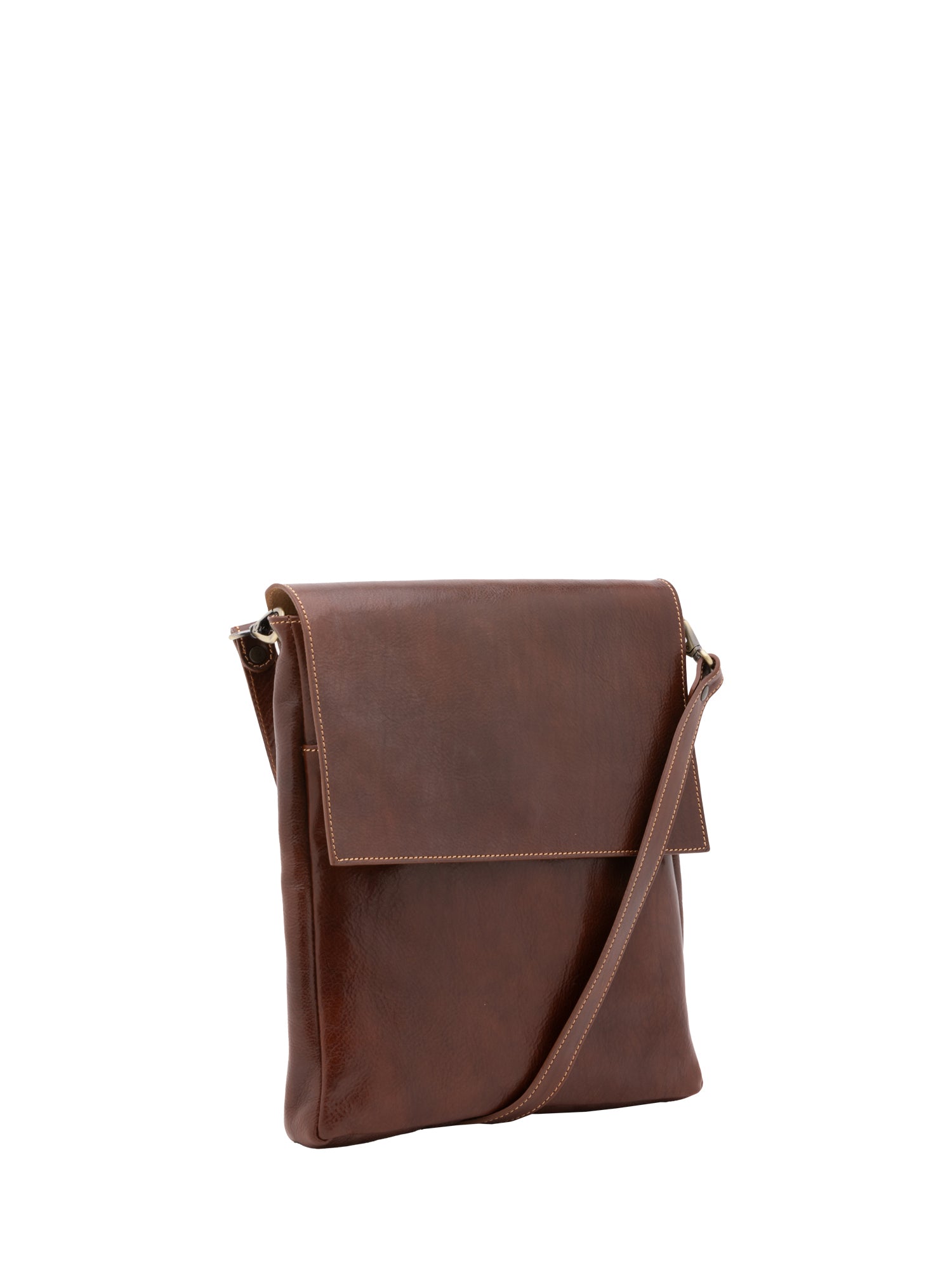 Borsa a tracolla uomo in vera pelle Made in Italy 5555-Marrone I Fratelli