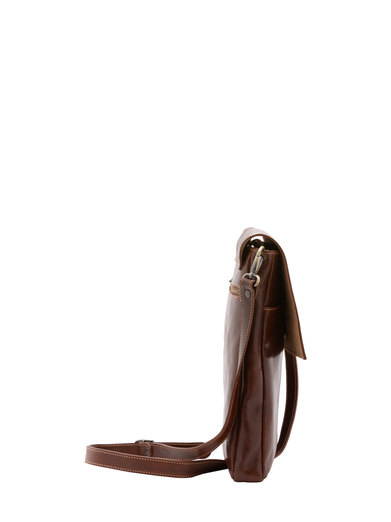 Borsa a tracolla uomo in vera pelle Made in Italy 5555-Marrone I Fratelli