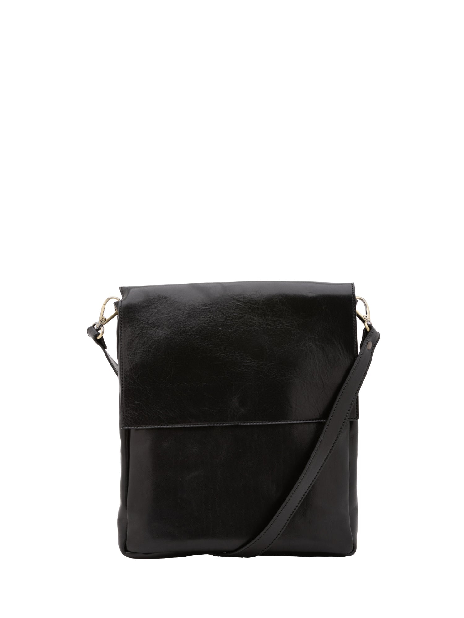Borsa a tracolla uomo in vera pelle Made in Italy 5555-Nero I Fratelli
