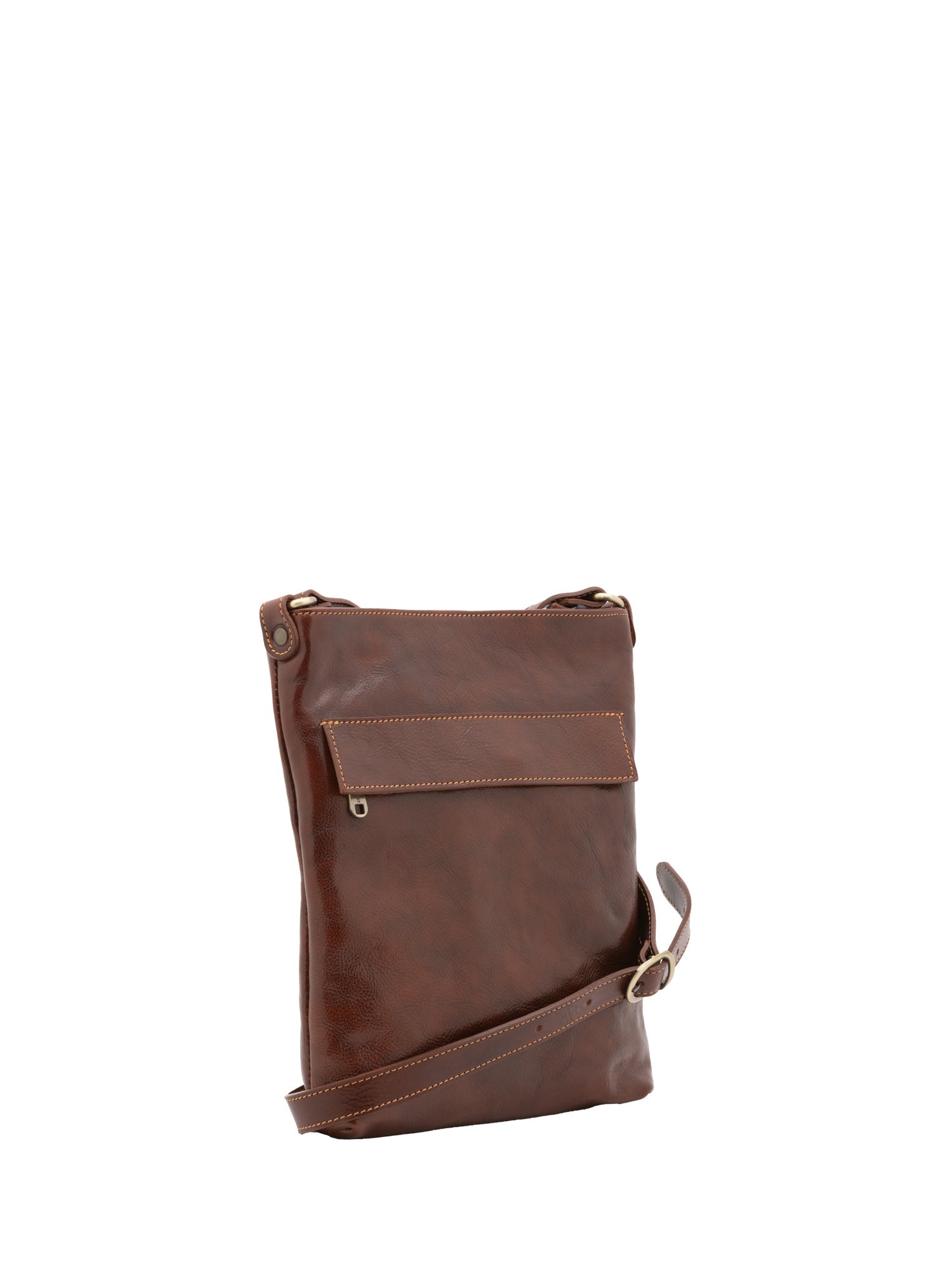 Borsa a tracolla uomo in vera pelle Made in Italy 5556-Marrone I Fratelli
