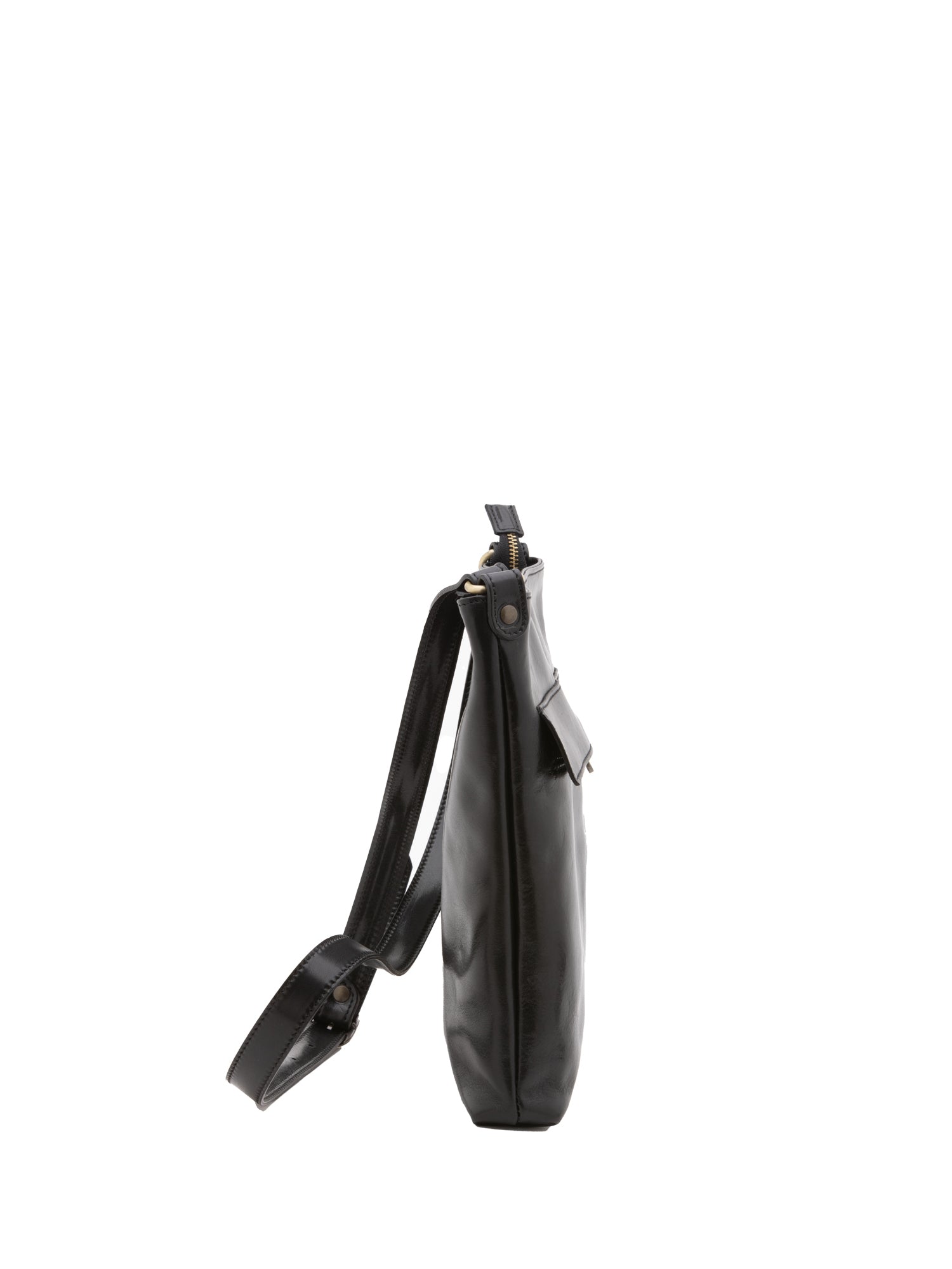 Borsa a tracolla uomo in vera pelle Made in Italy 5556-Nero I Fratelli
