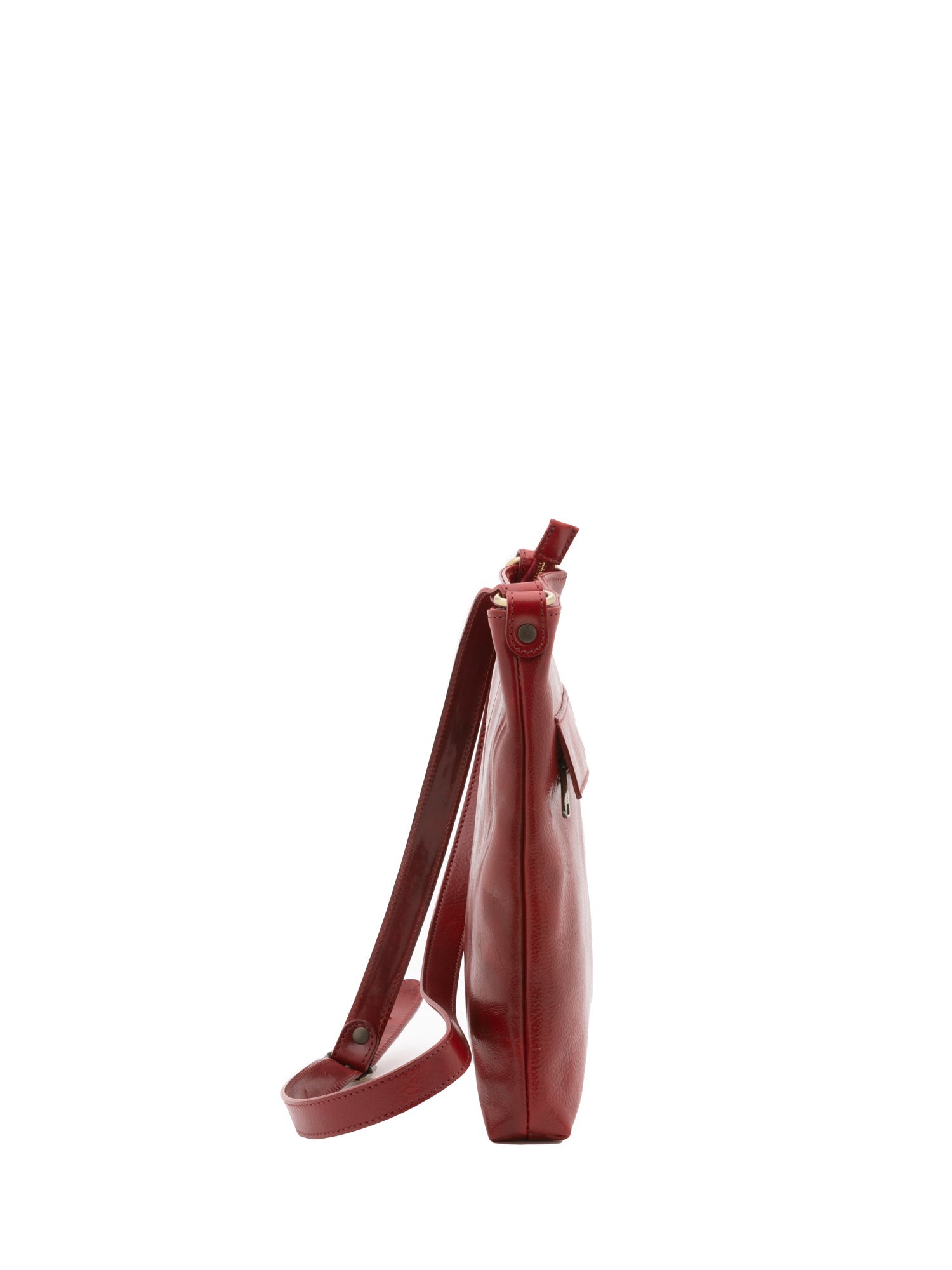 Borsa a tracolla uomo in vera pelle Made in Italy 5556-Rosso I Fratelli