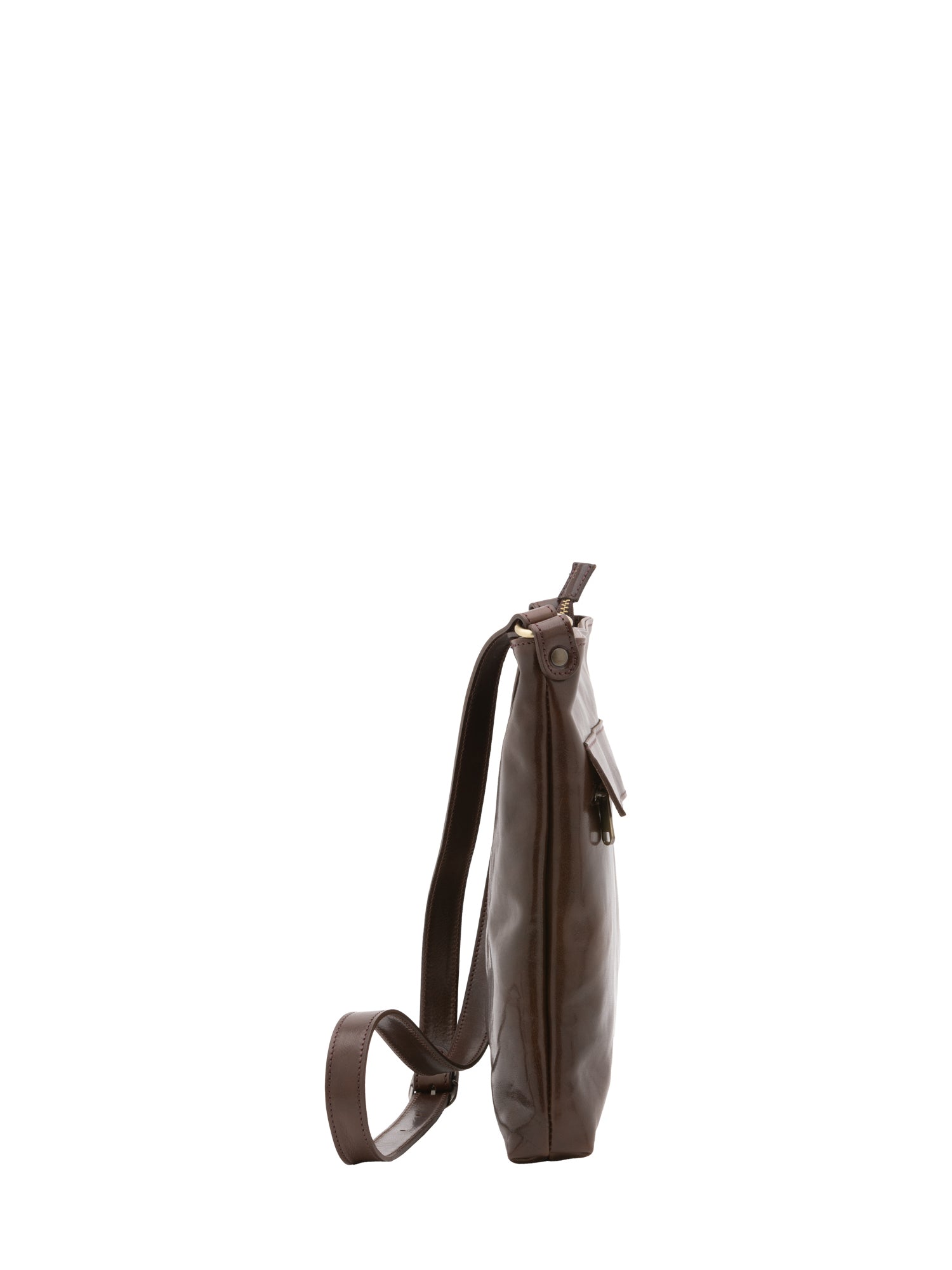 Borsa a tracolla uomo in vera pelle Made in Italy 5556-Tmoro I Fratelli