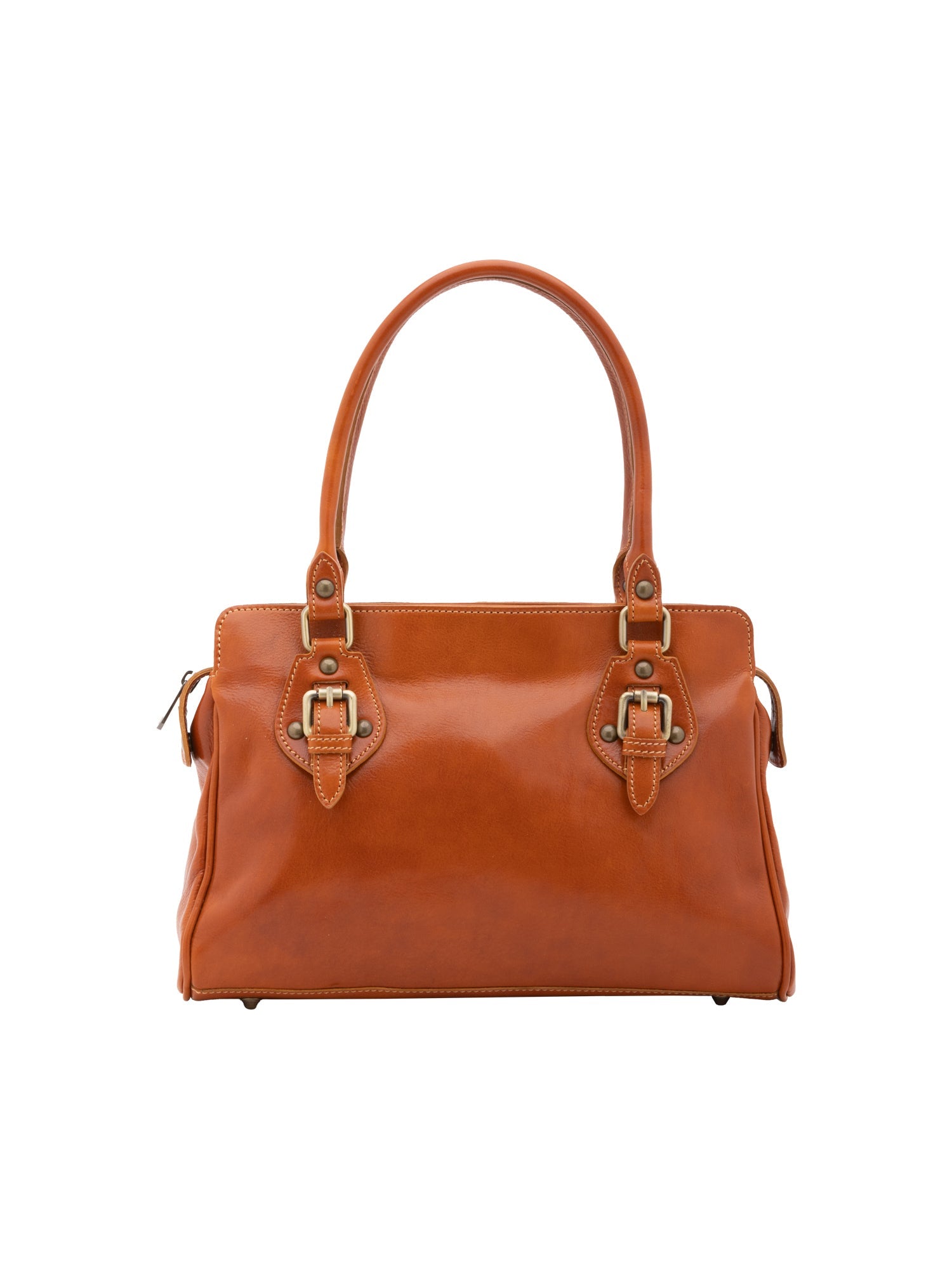 Borsa a mano da donna 100% pelle 5557-Cognac I Fratelli