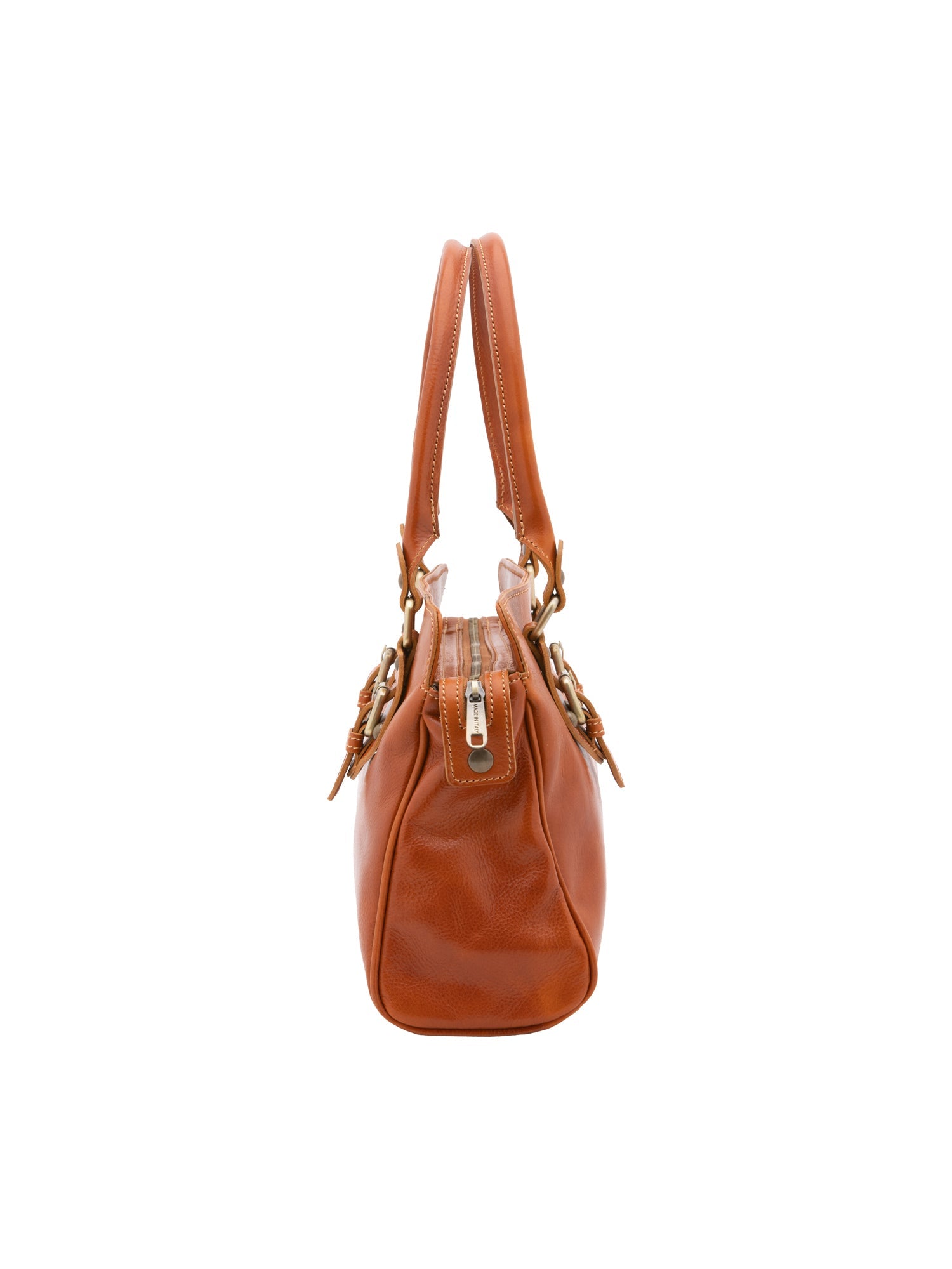 Borsa a mano da donna 100% pelle 5557-Cognac I Fratelli