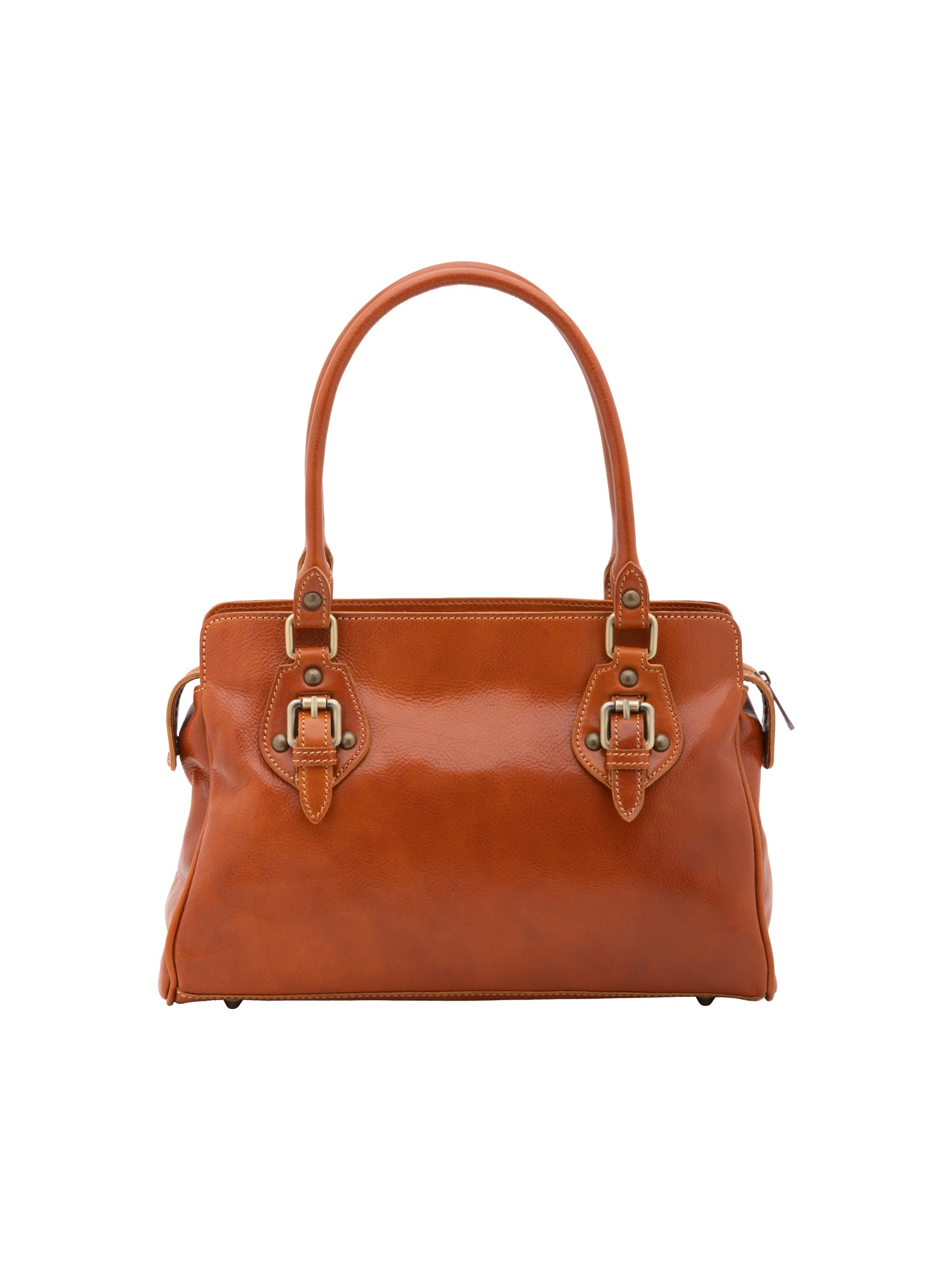 Borsa a mano da donna 100% pelle 5557-Cognac I Fratelli