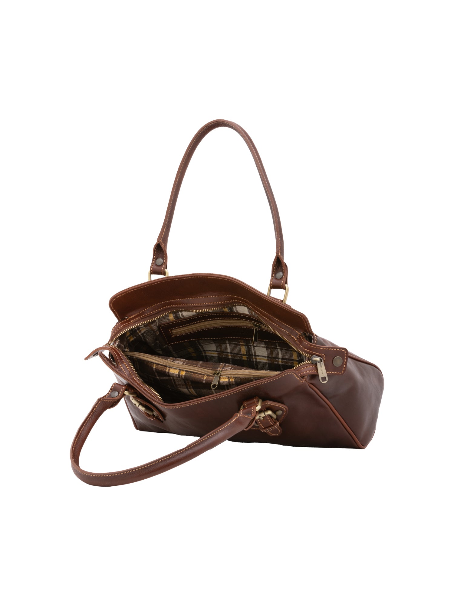 Borsa a mano da donna 100% pelle 5557-Marrone I Fratelli