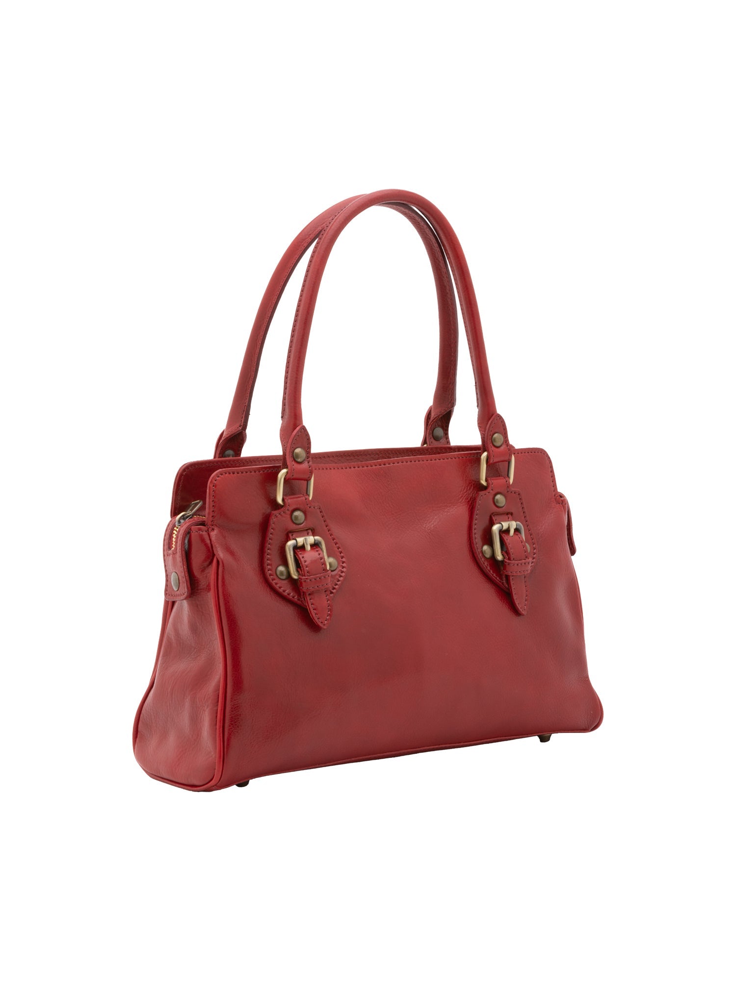 Borsa a mano da donna 100% pelle 5557-Rosso I Fratelli