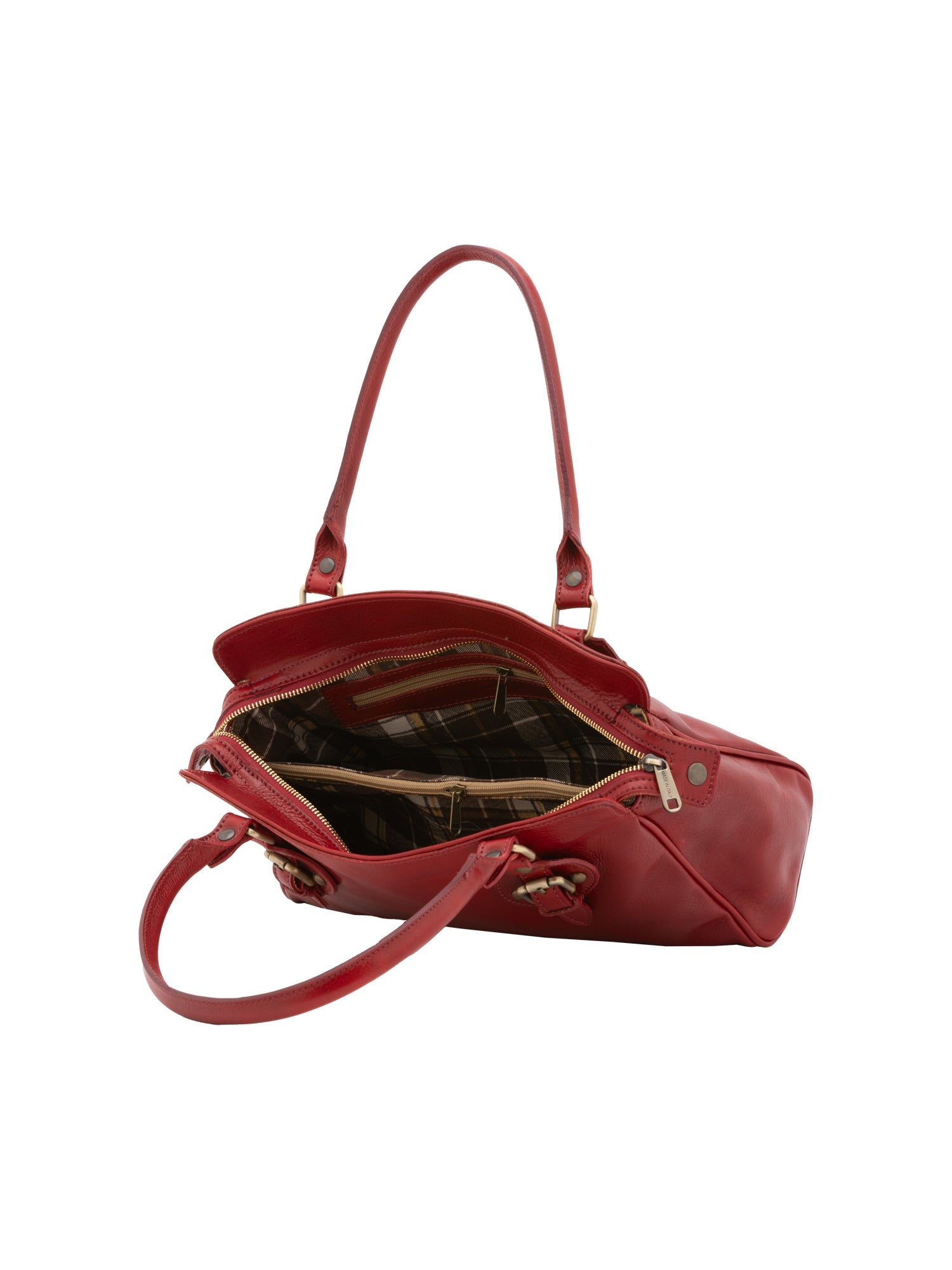 Borsa a mano da donna 100% pelle 5557-Rosso I Fratelli