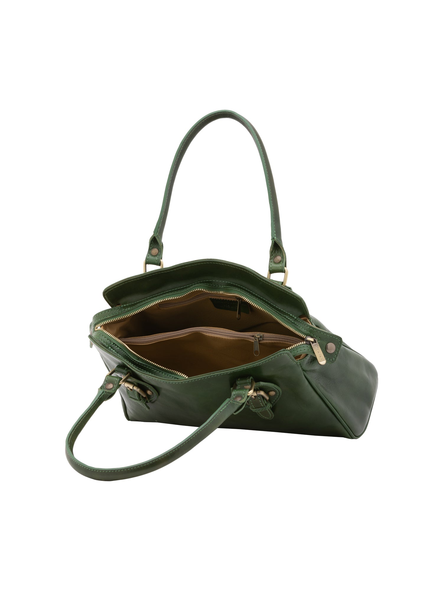 Borsa a mano da donna 100% pelle 5557-Verde I Fratelli
