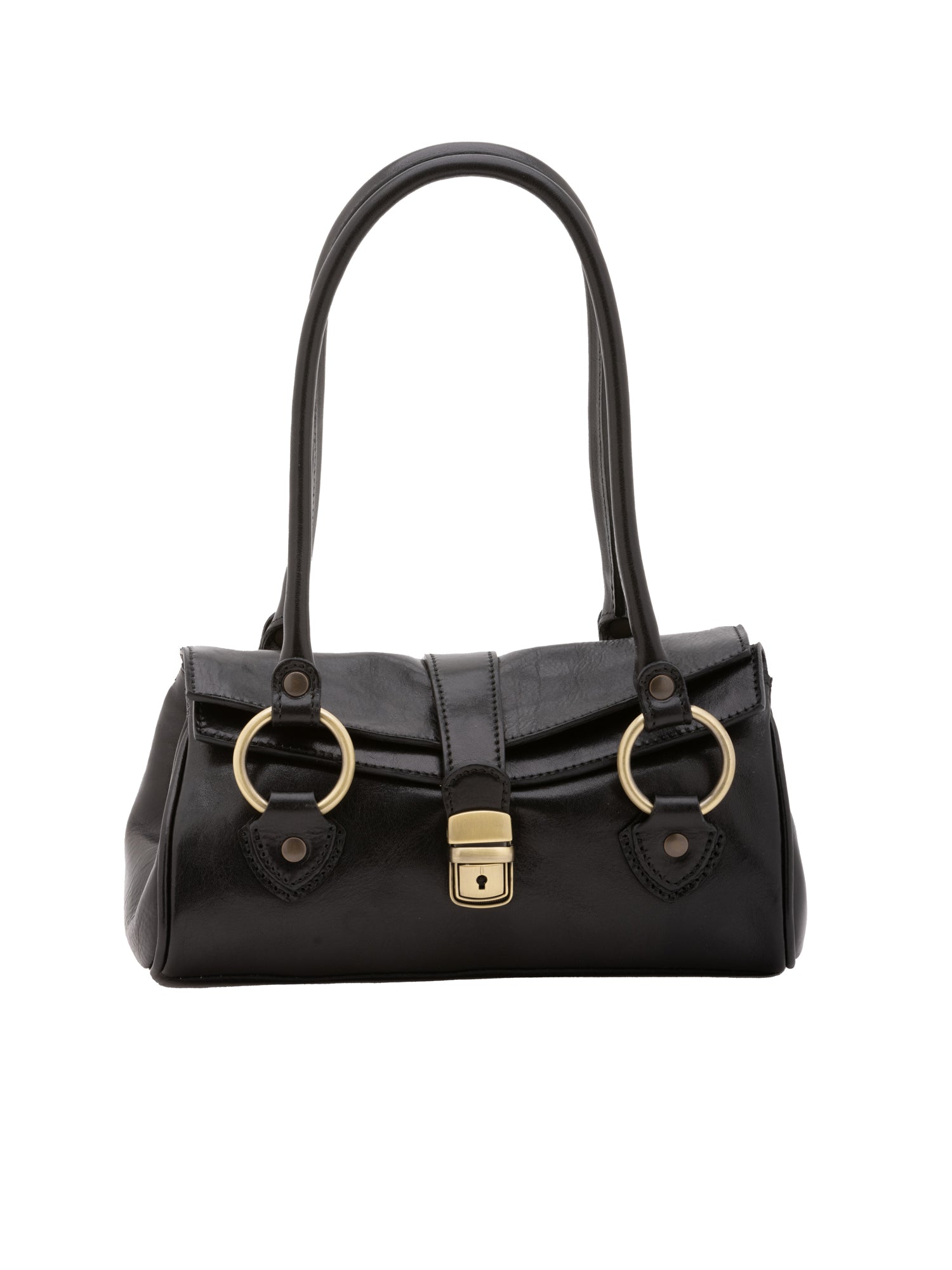 Borsa a mano da donna 100% pelle 5559-Nero I Fratelli