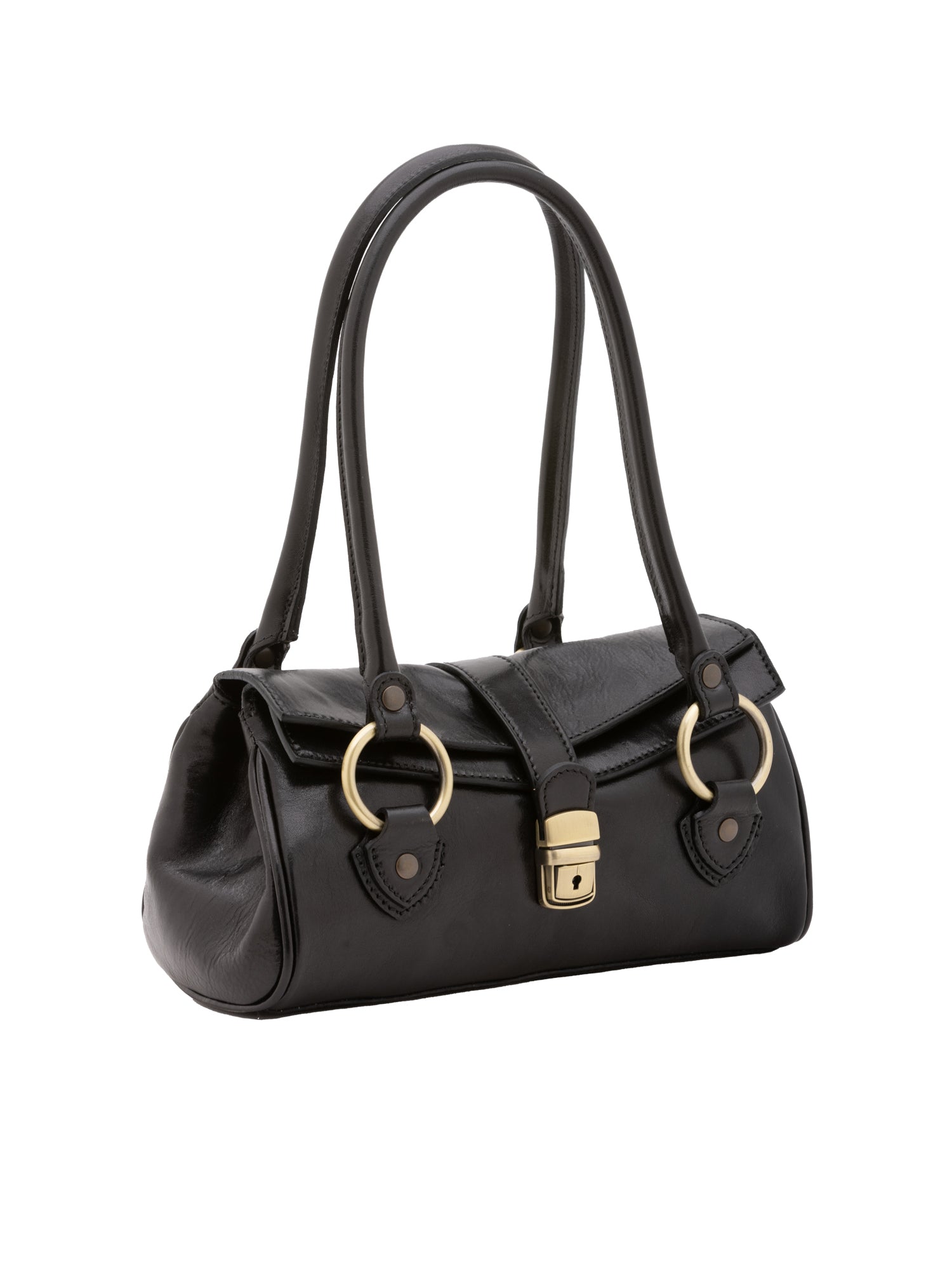 Borsa a mano da donna 100% pelle 5559-Nero I Fratelli