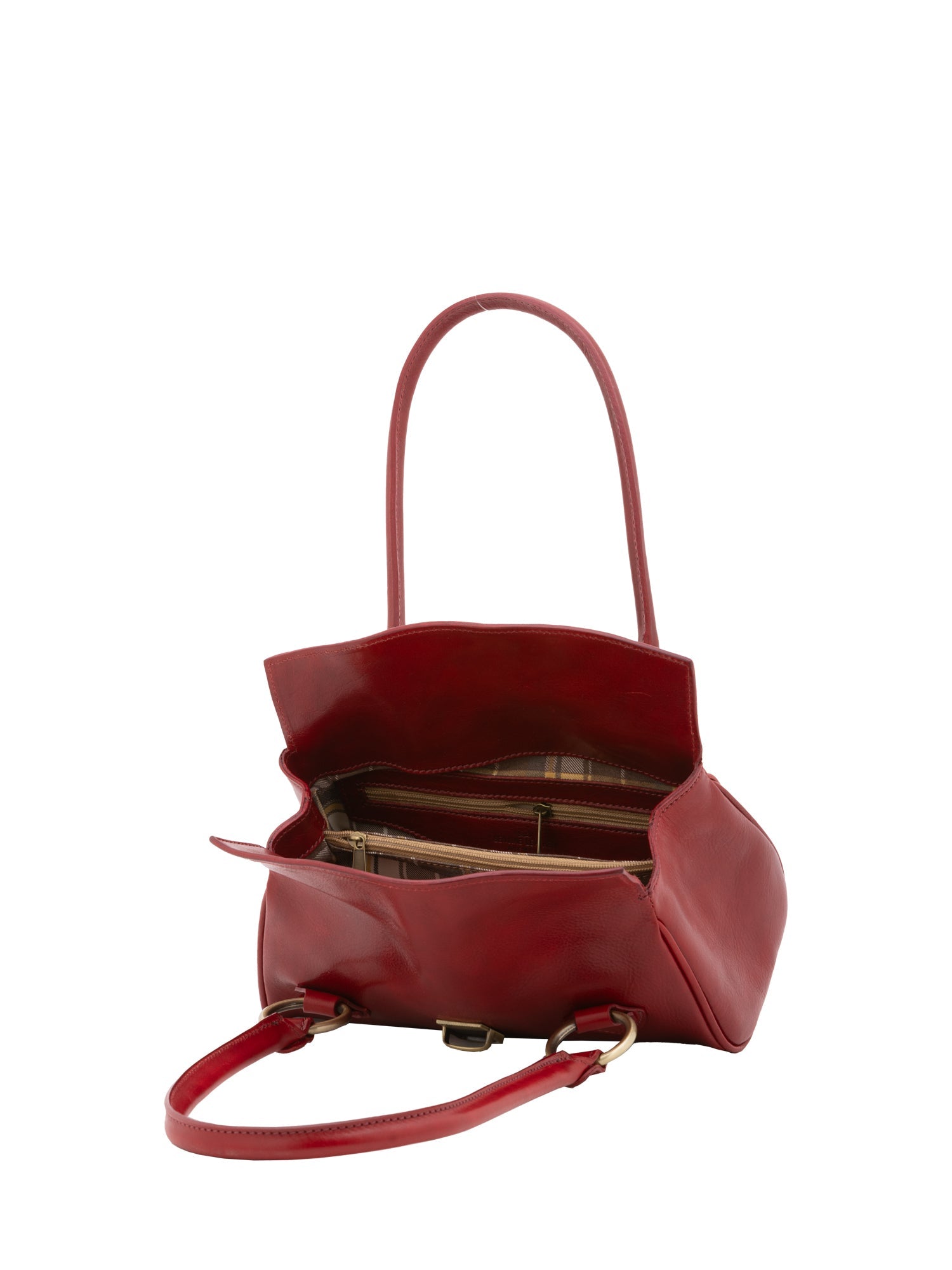 Borsa a mano da donna 100% pelle 5559-Rosso I Fratelli