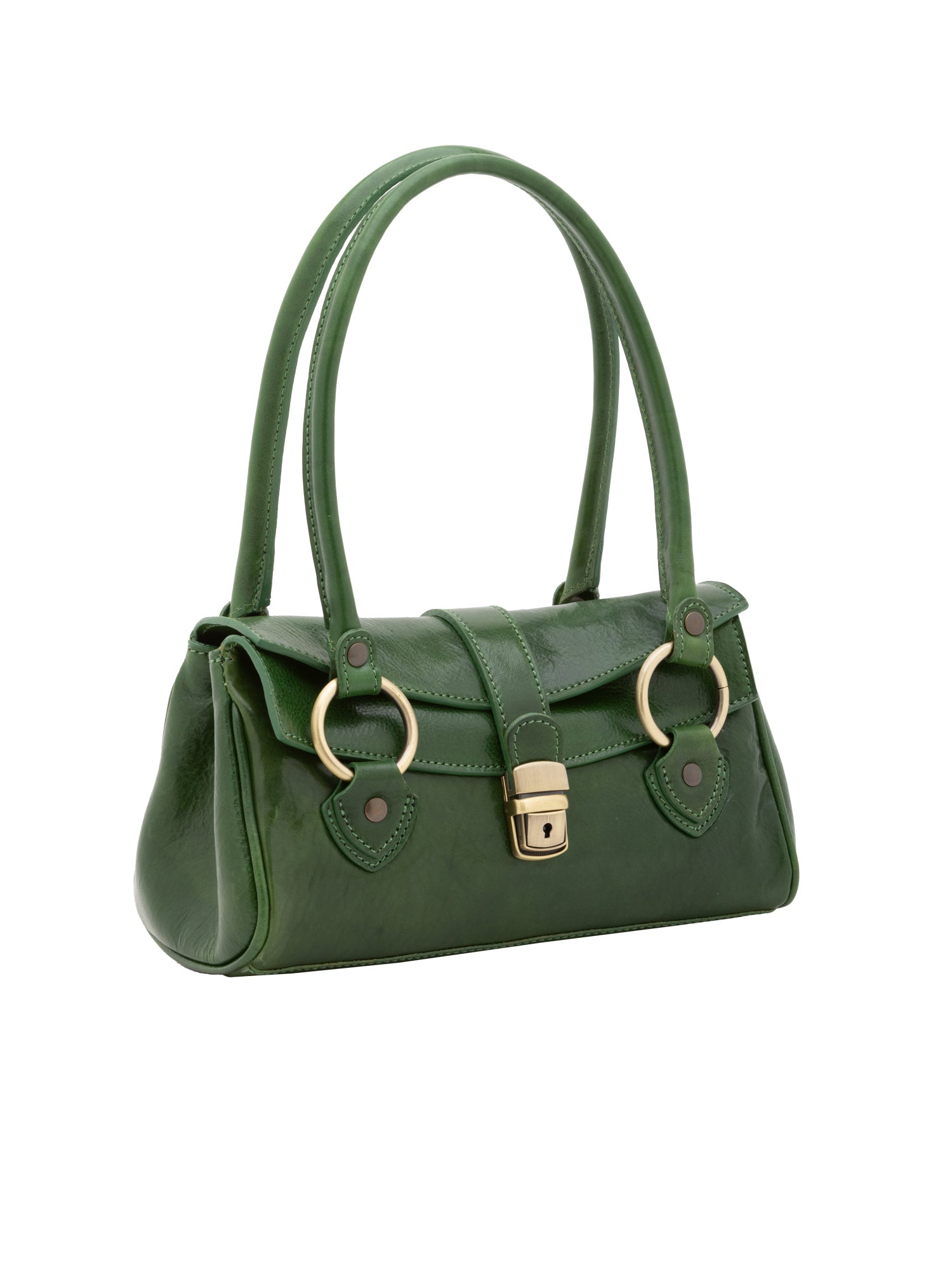 Borsa a mano da donna 100% pelle 5559-Verde I Fratelli