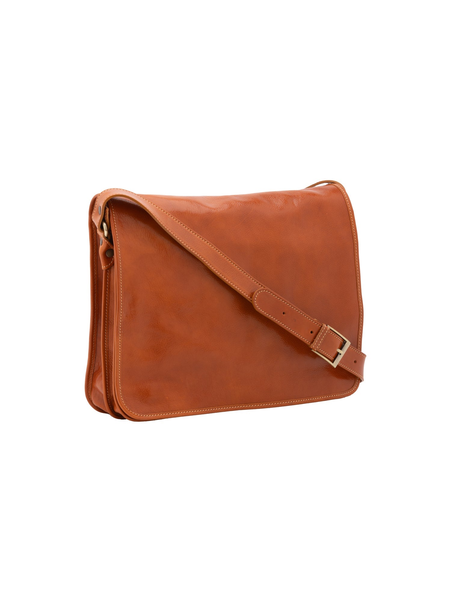 Borsa a tracolla uomo in vera pelle Made in Italy 5561-Cognac I Fratelli