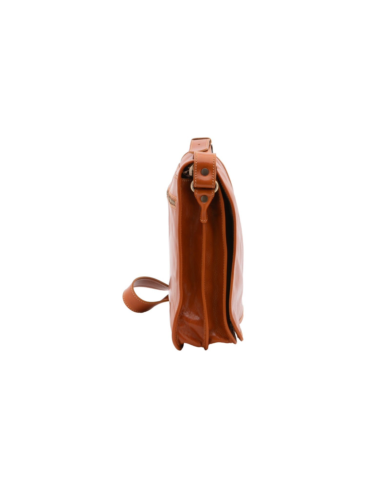 Borsa a tracolla uomo in vera pelle Made in Italy 5561-Cognac I Fratelli