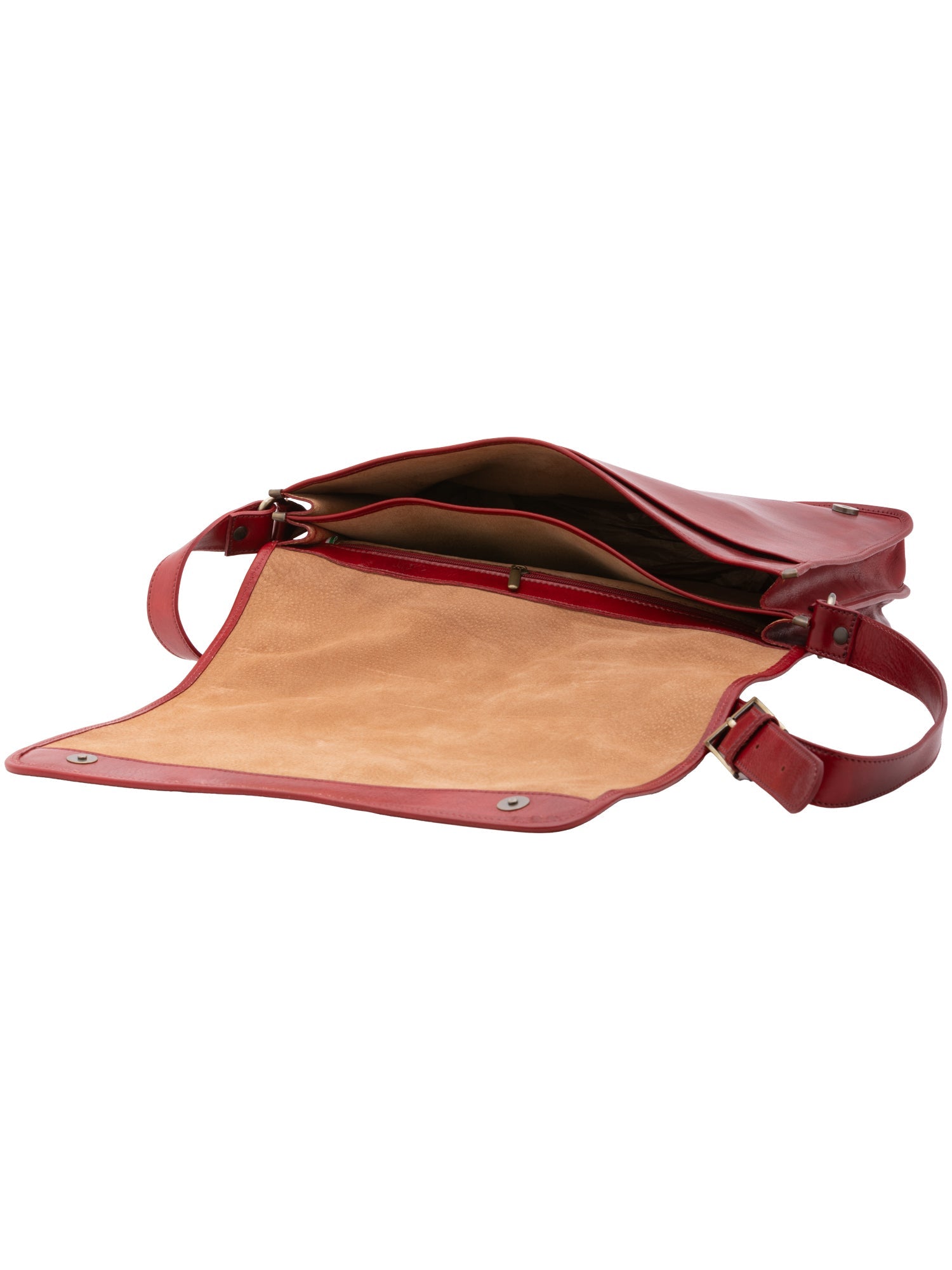 Borsa a tracolla uomo in vera pelle Made in Italy 5561-Rosso I Fratelli
