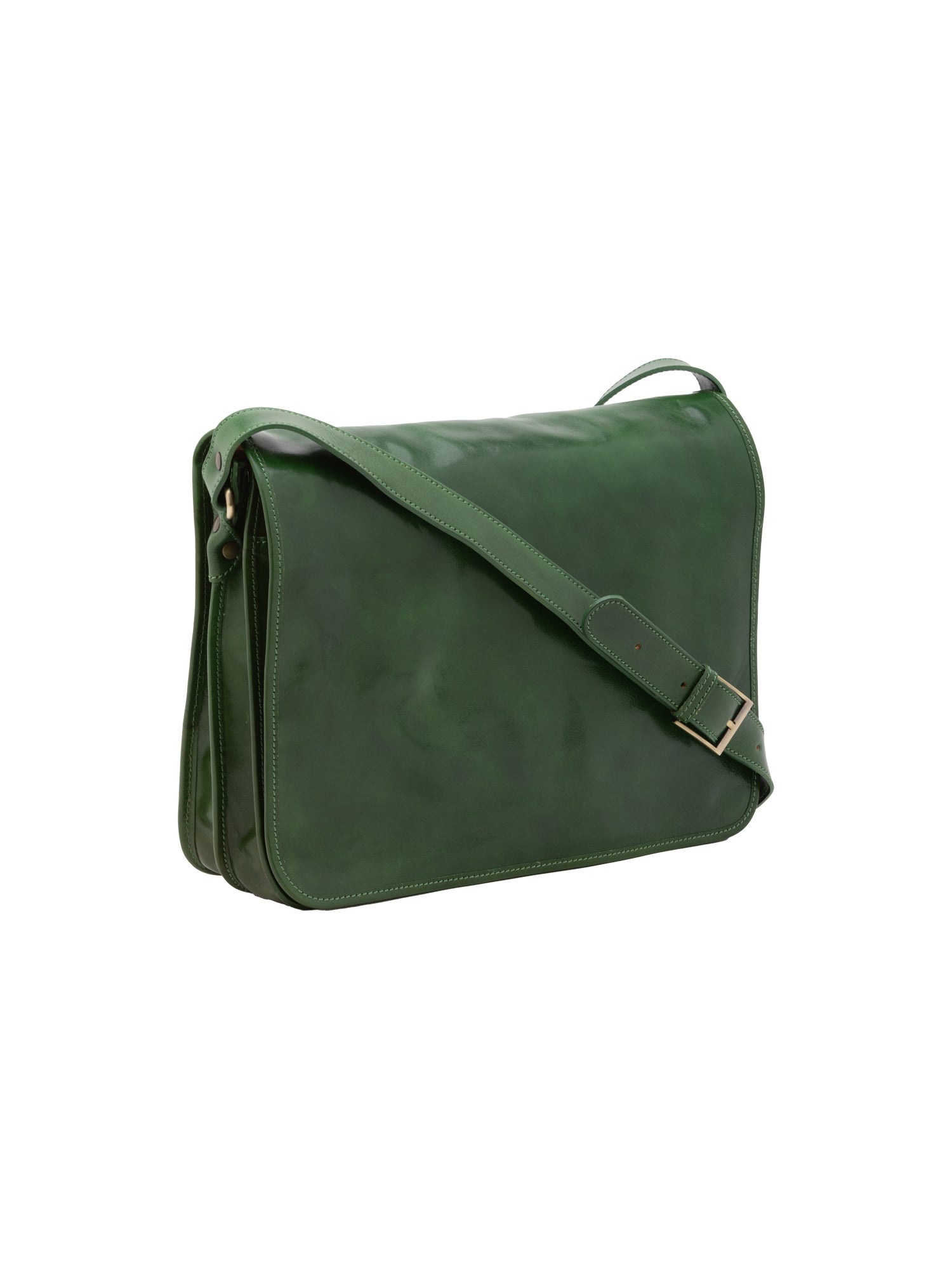 Borsa a tracolla uomo in vera pelle Made in Italy 5561-Verde I Fratelli