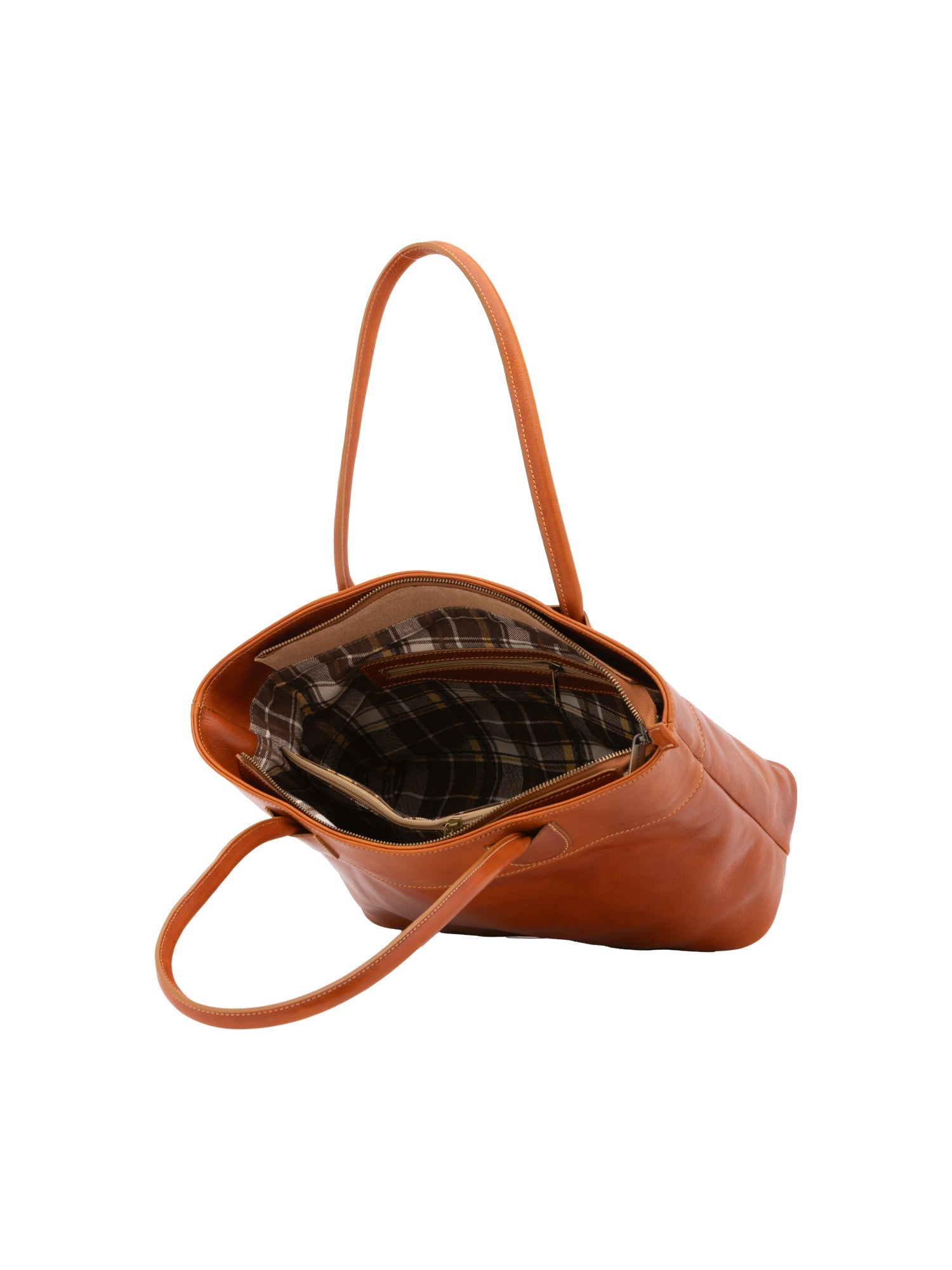 Borsa a tracolla da uomo in vera pelle 100% pelle 5562-Cognac I Fratelli