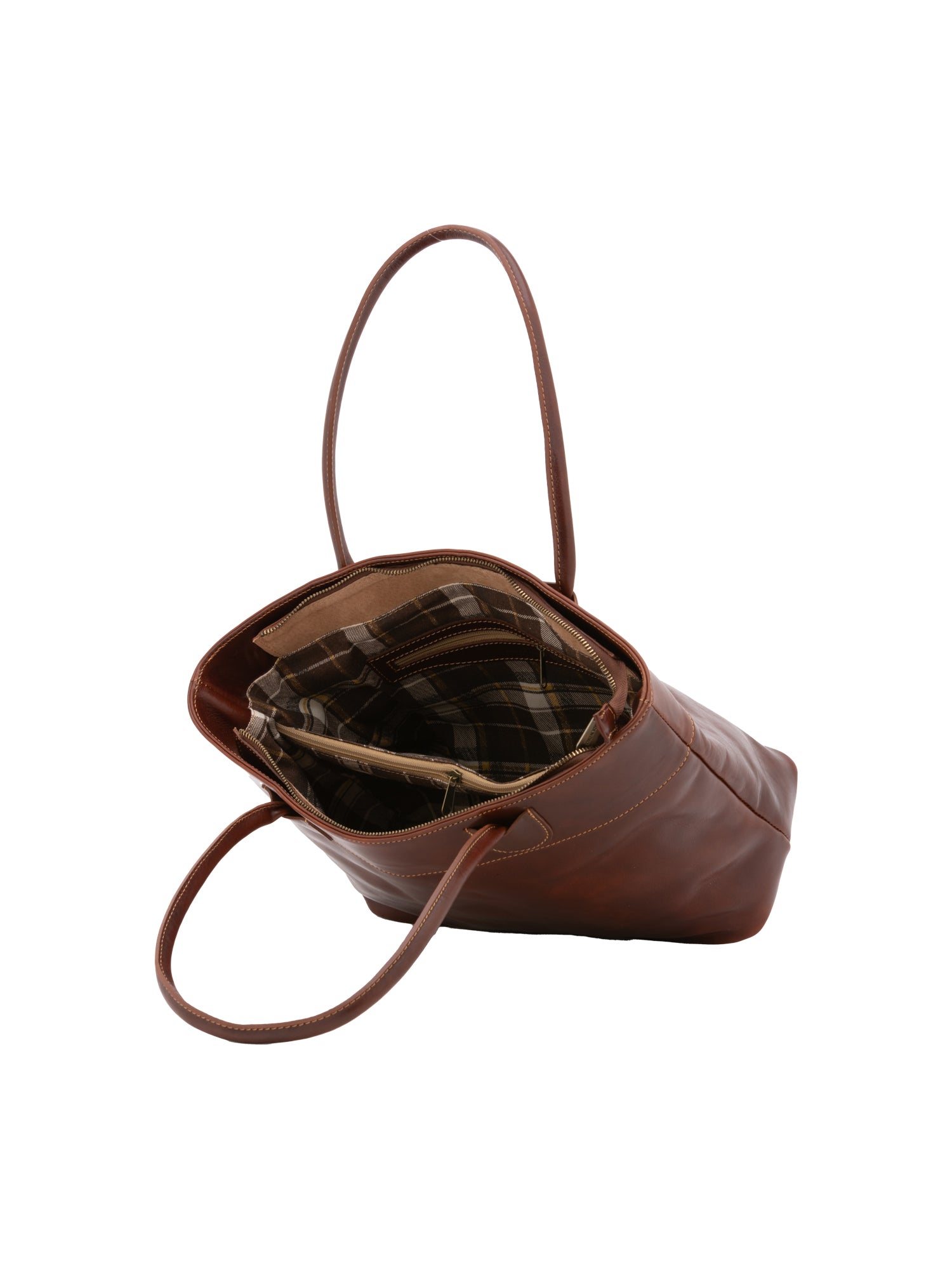 Borsa a tracolla da uomo in vera pelle 100% pelle 5562-Marrone I Fratelli