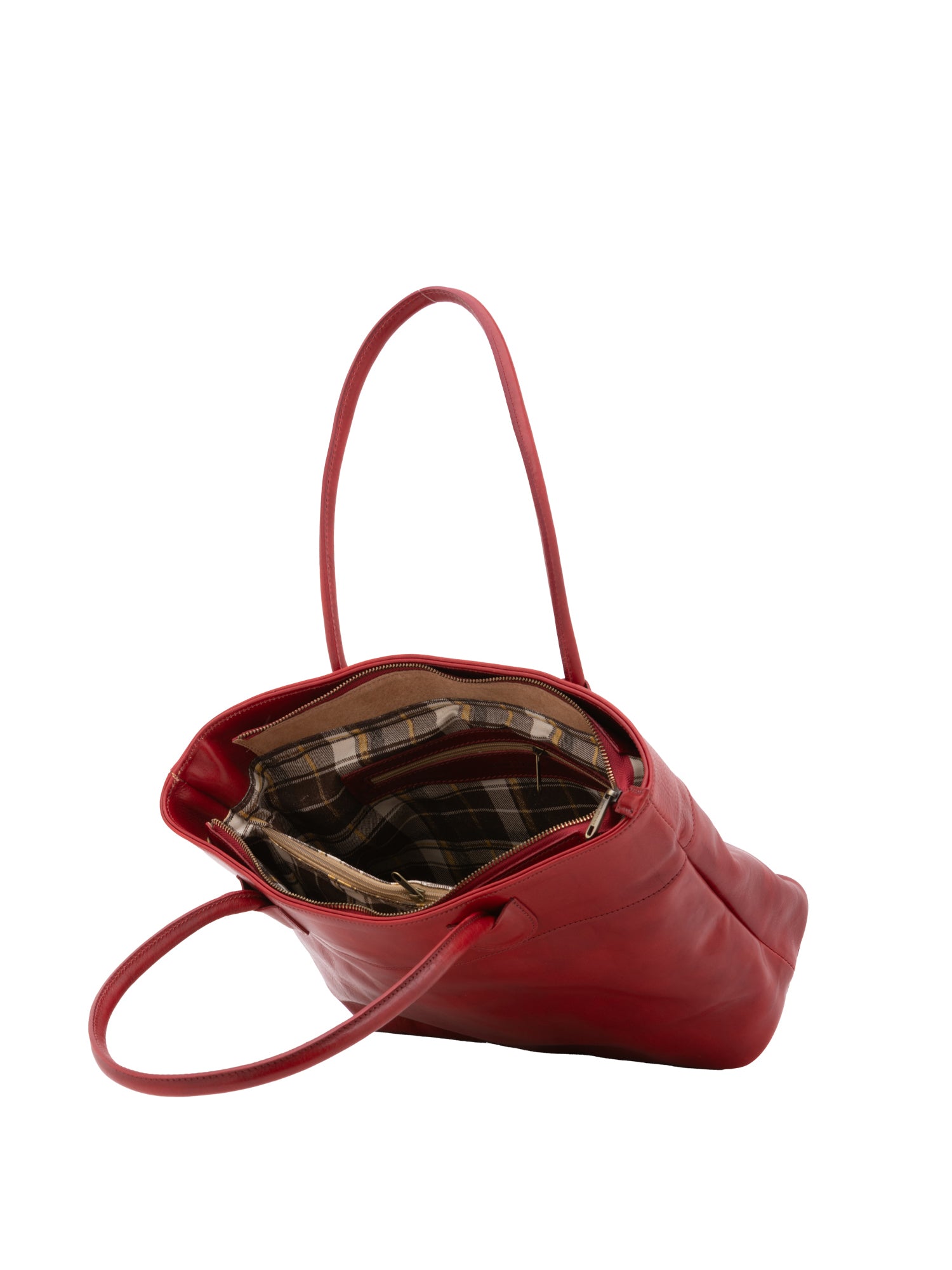 Borsa a tracolla da uomo in vera pelle 100% pelle 5562-Rosso I Fratelli