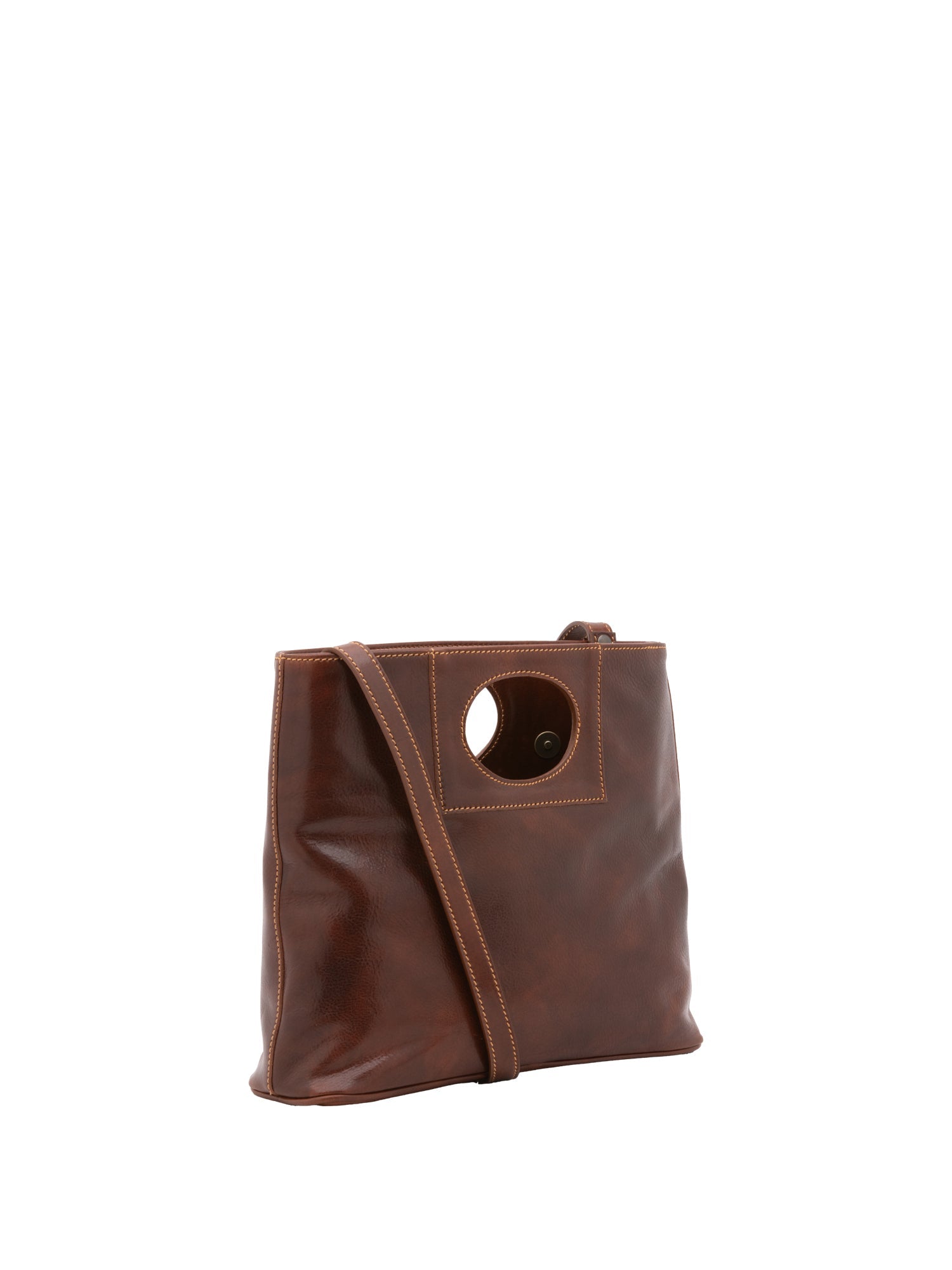 Borsa a tracolla da donna Vera pelle 5563-Marrone I Fratelli